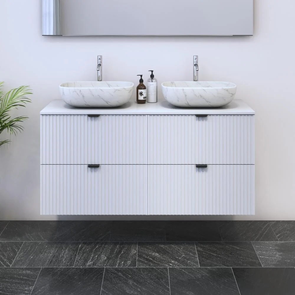 Nicole 4S 120 Double Sink Floating Bathroom Vanity (48