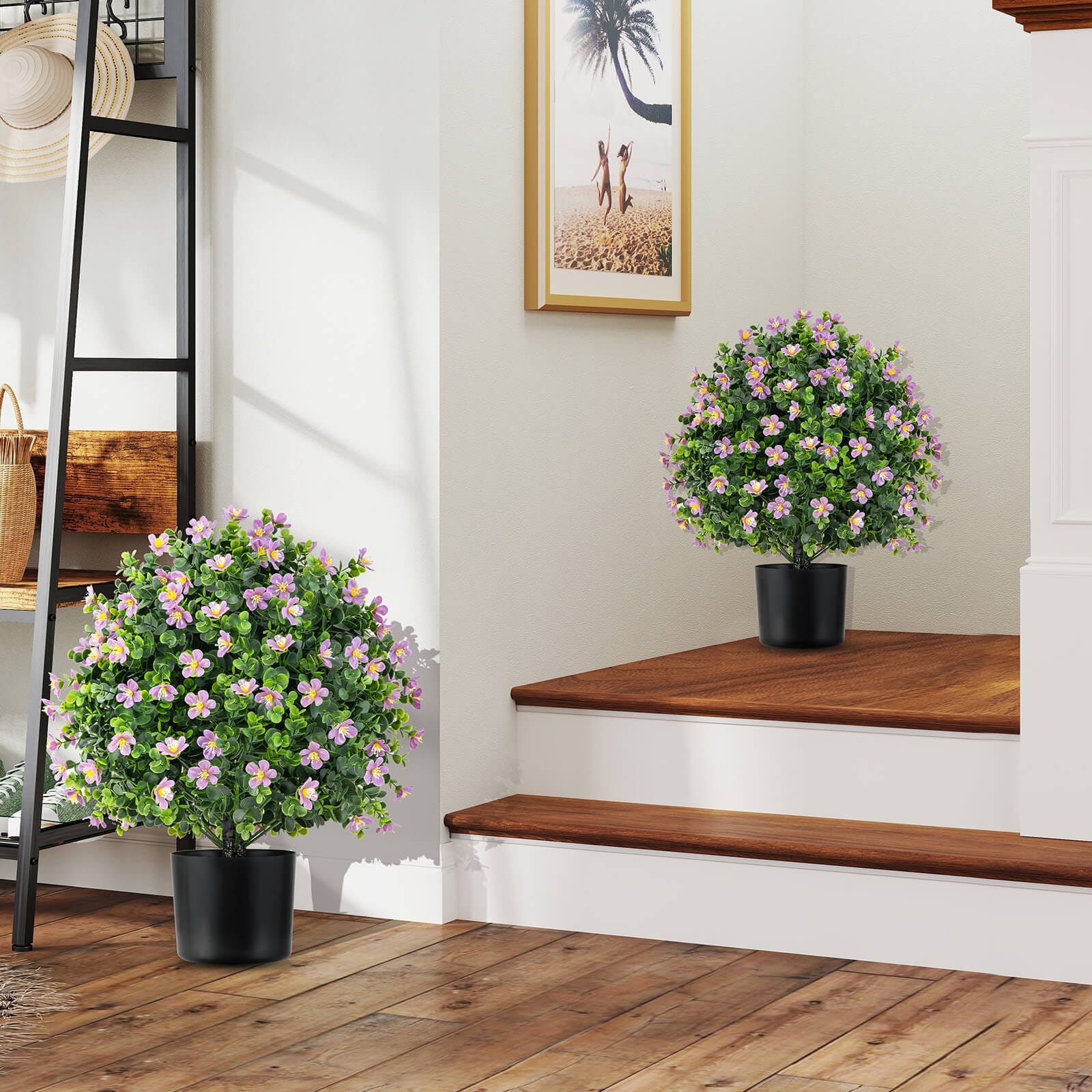 Costway 2 Pack Artificial Boxwood Topiary Ball Tree Faux Shrub Bushes