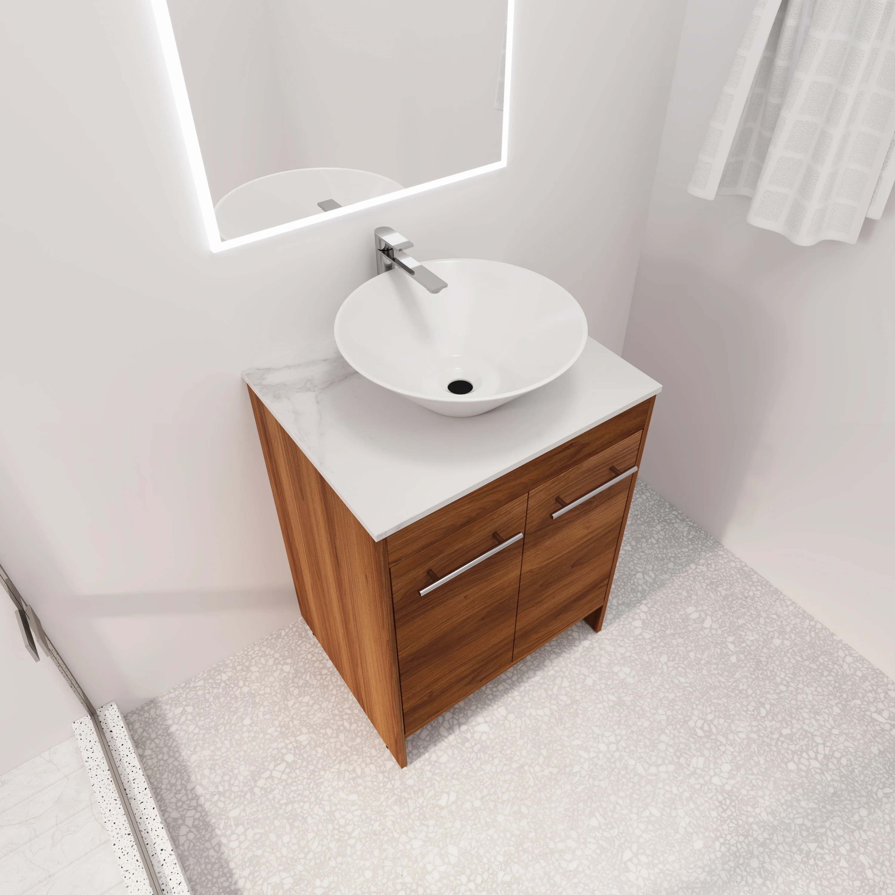 BNK 24/36/48/60 Inch Bathroom Vanity with Sink, Freestanding Bathroom Vanity with Soft Close Doors and Adjustable Shelf