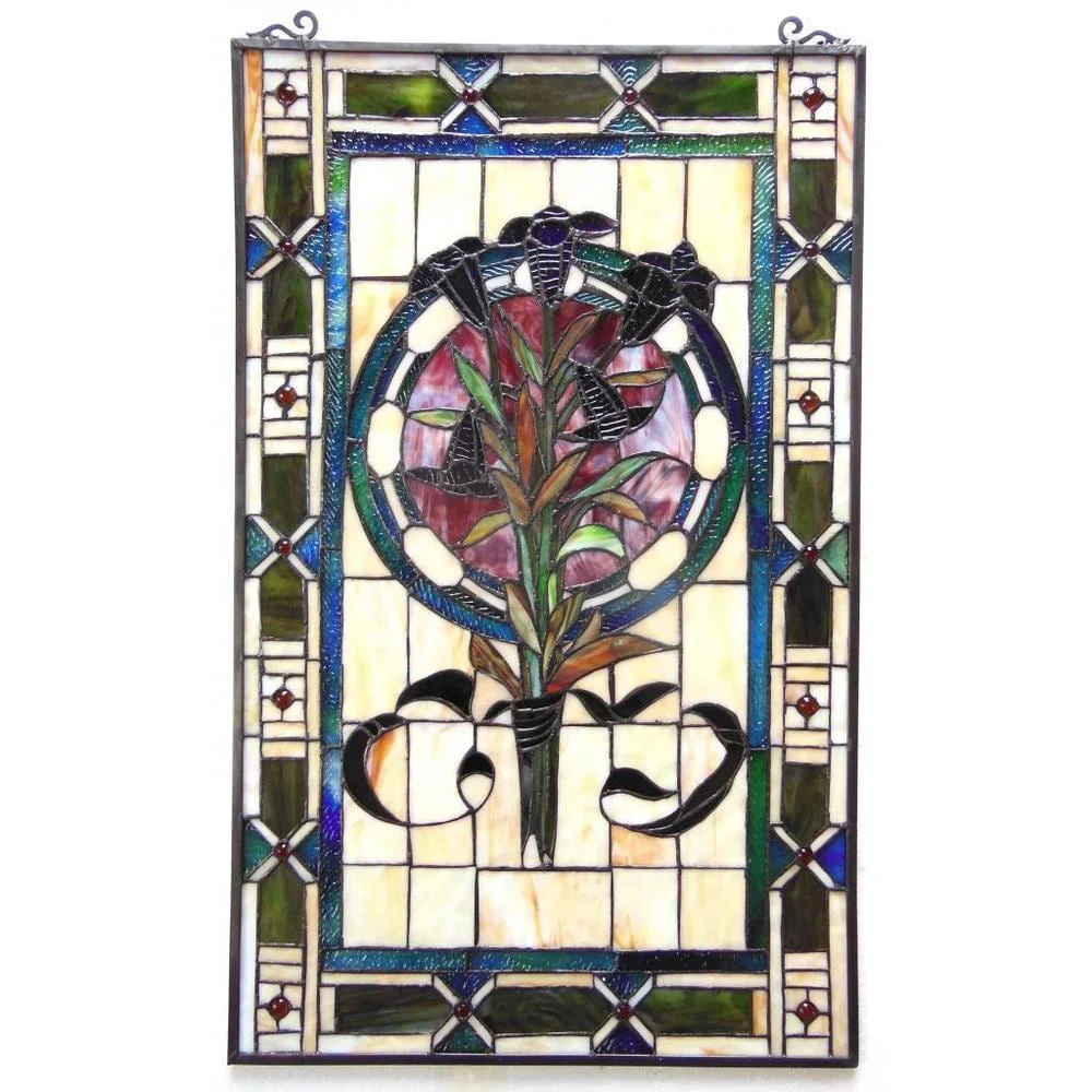 Chloe Tiffany Style Floral Design Window Panel/ Suncatcher