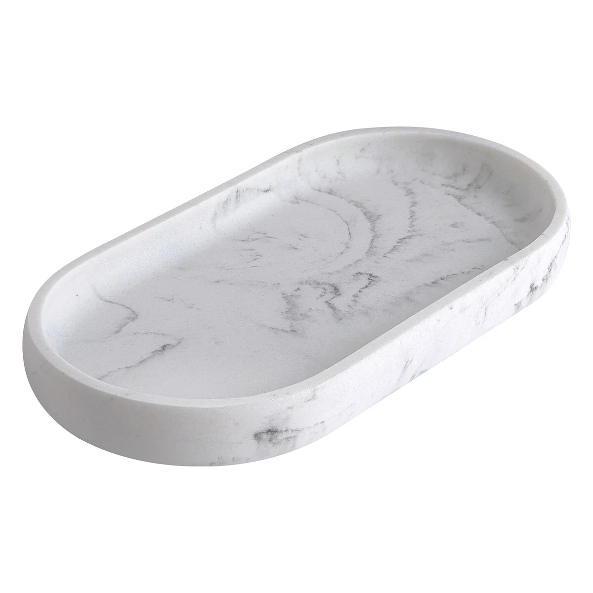Legends Resin Vanity Tray - White/Black Marble