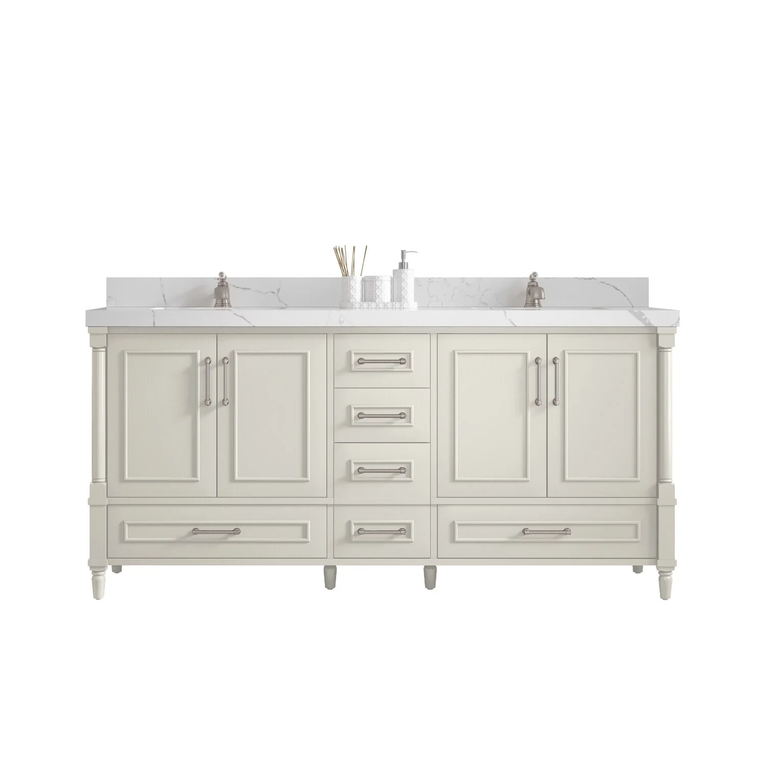 Willow Collections 72 in. W x 22 in. D Aberdeen Double Sink Bathroom Vanity with Countertops