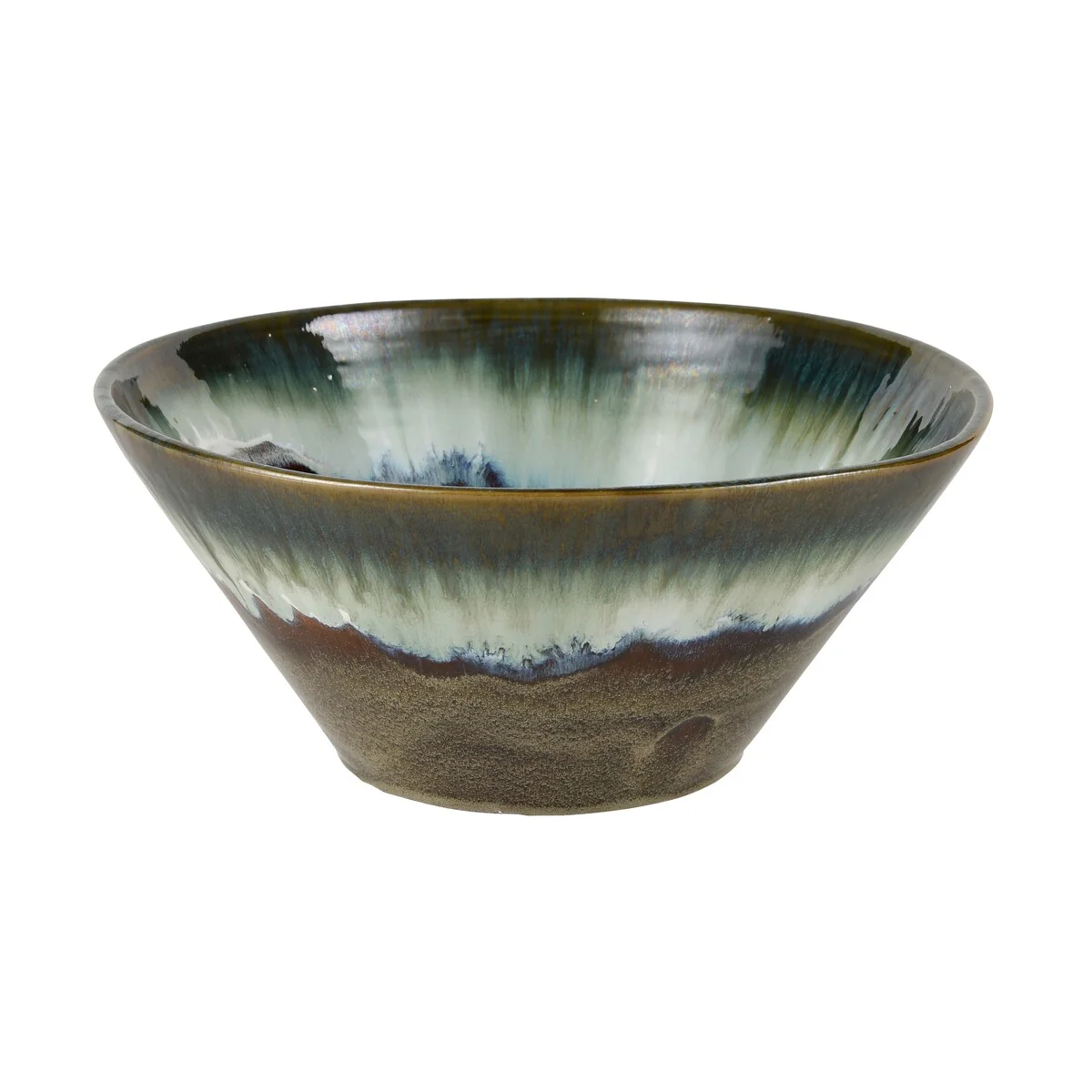 Elk Home Roker Green Reactive Earthenware 14 Inch Wide Bowl