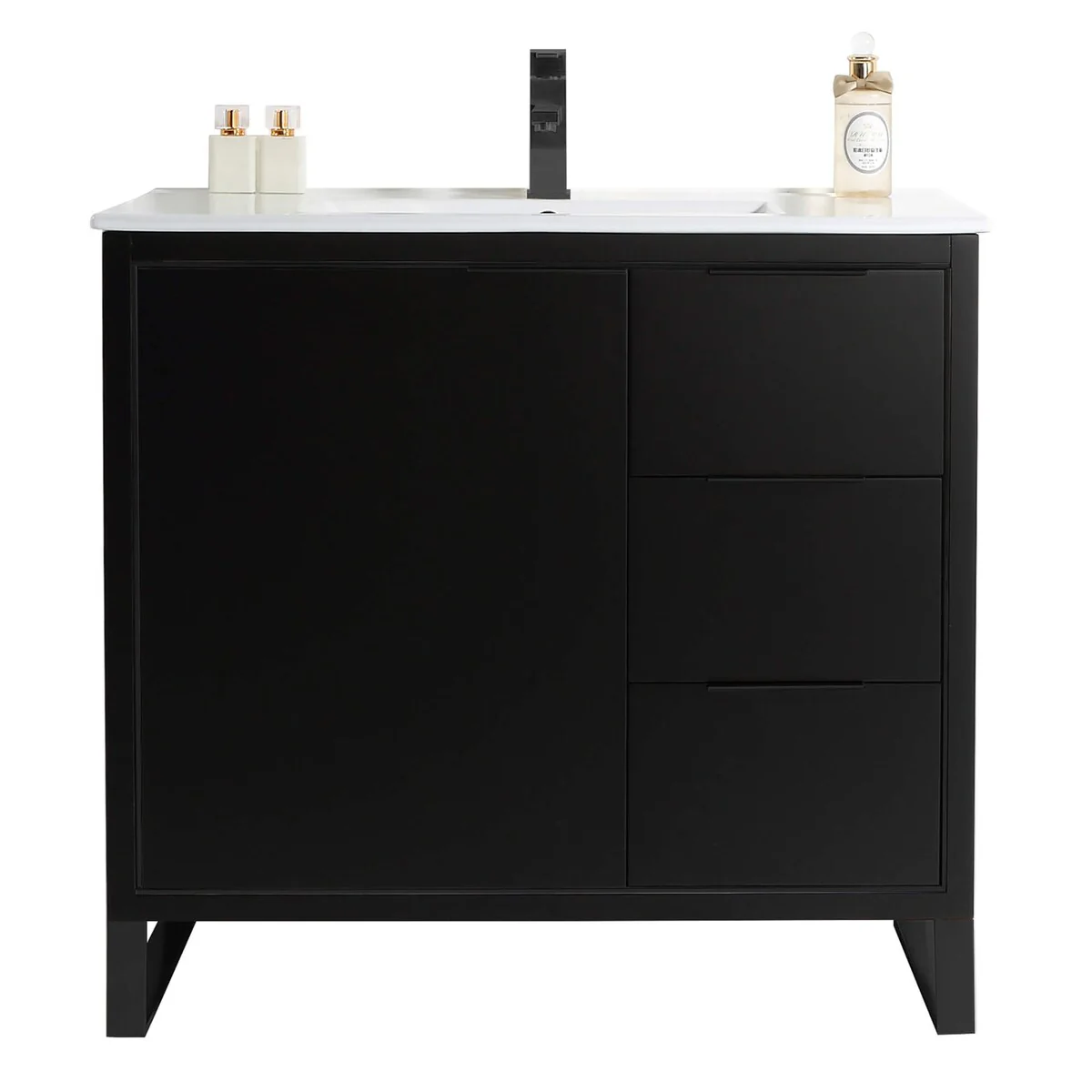 Fine Fixtures Opulence Collection Bathroom Vanity with White Ceramic Sink