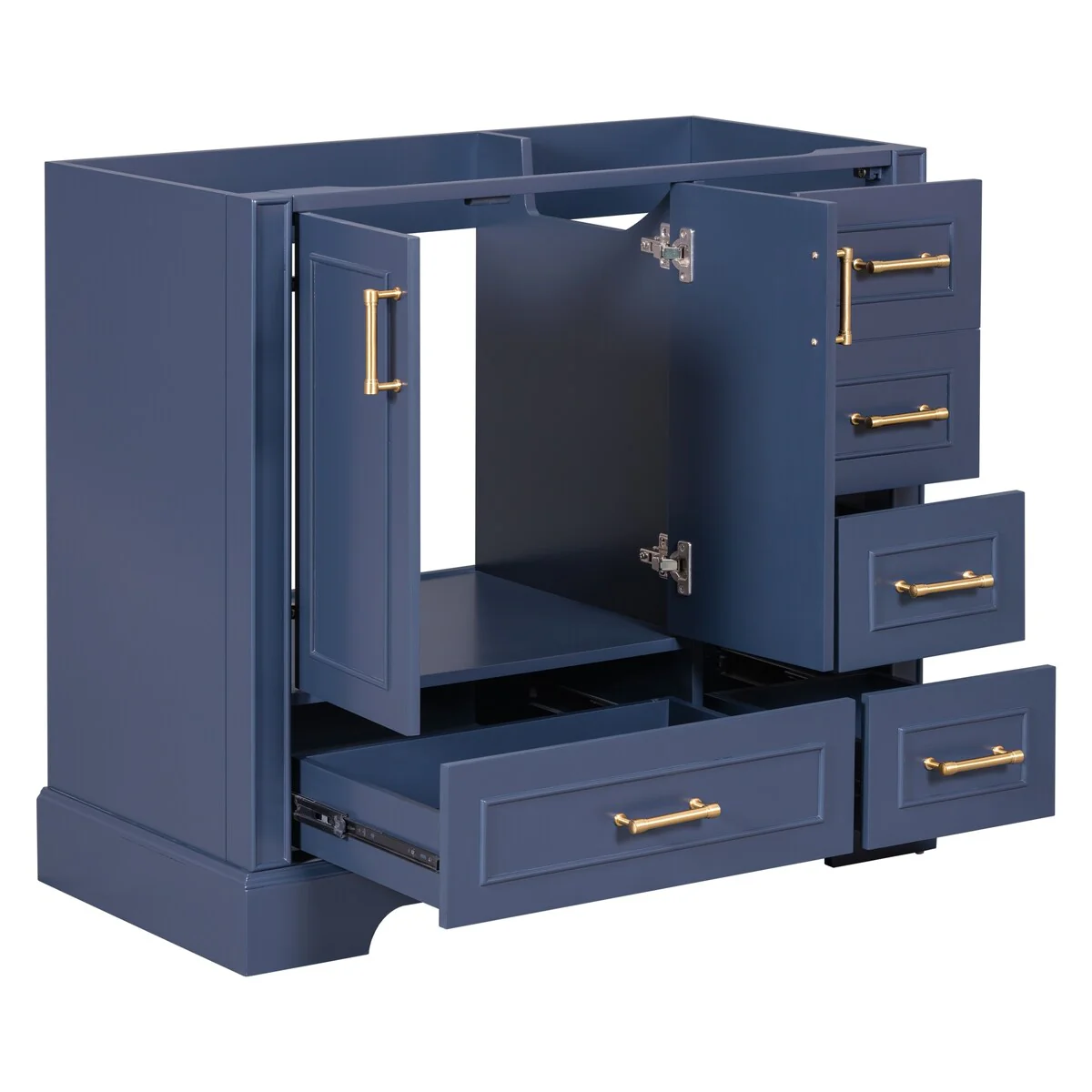 Bathroom Cabinet with Two Doors and Four Drawers