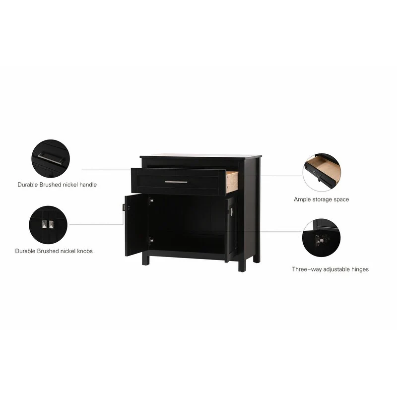 Indigo Home 30 Inch Bathroom Storage Freestanding Cabinet - 30 x 16