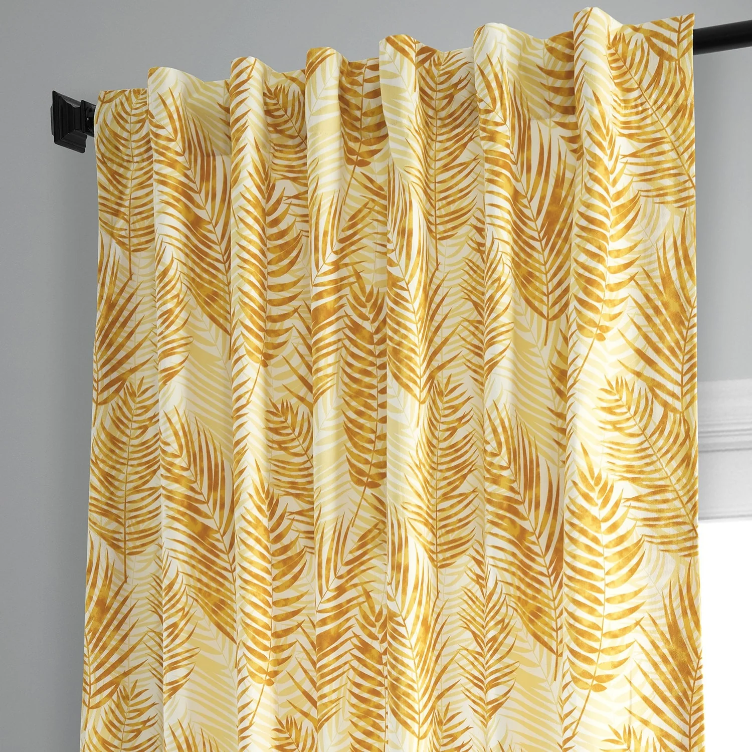Exclusive Fabrics Ginsberg Modern Botanical Printed Cotton Room Darkening Curtains - Single Panel (1 Panel)