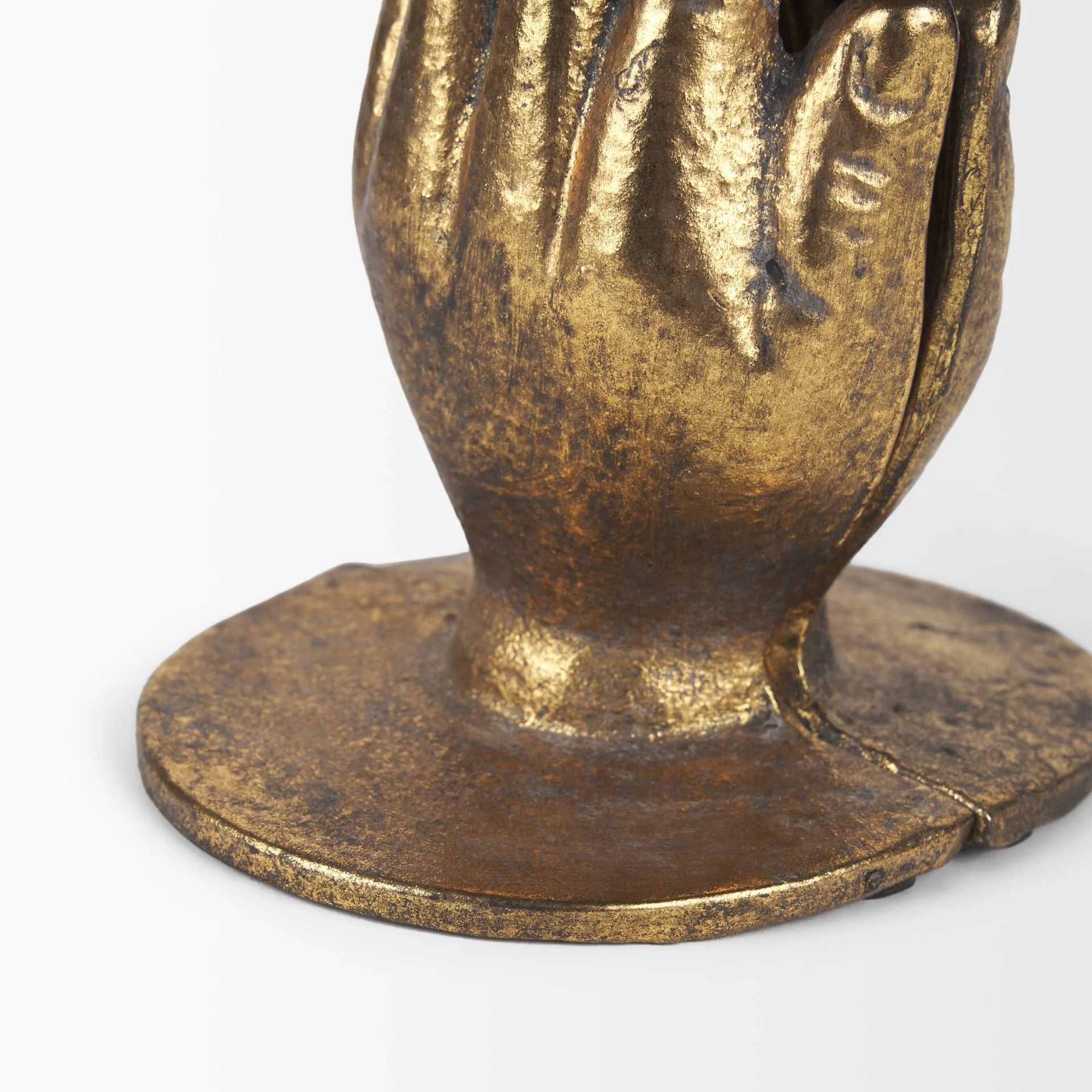 Praying Hands Gold Cast Iron Book Ends - 5.9L x 4.7W x 7.2H