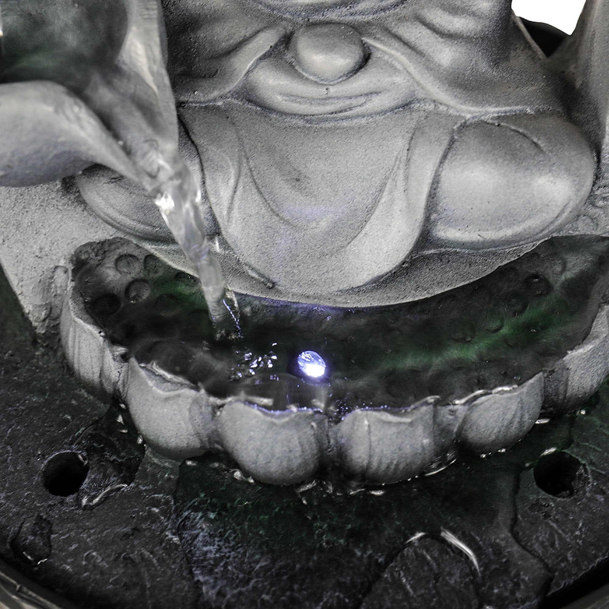 Tabletop Buddha Fountain with Light, Buddha Feature, 11-inch
