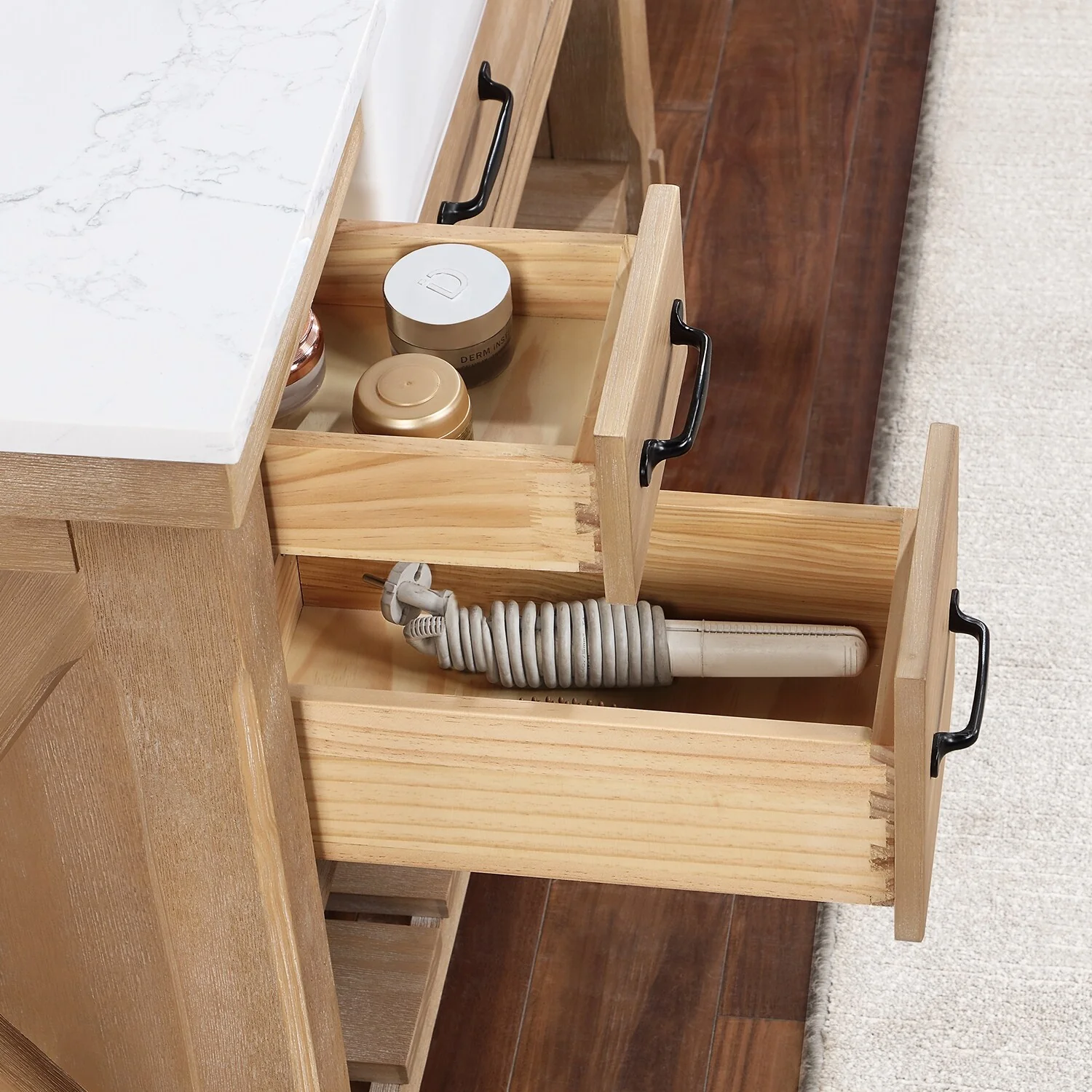 Villareal Bath Vanity with Composite Stone Top without Mirror