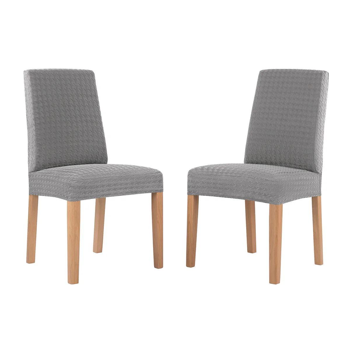 No. 918 Sparta 2-pack Houndstooth Textured Stretch Fit Elastic Dining Chair Cover Pair - 28