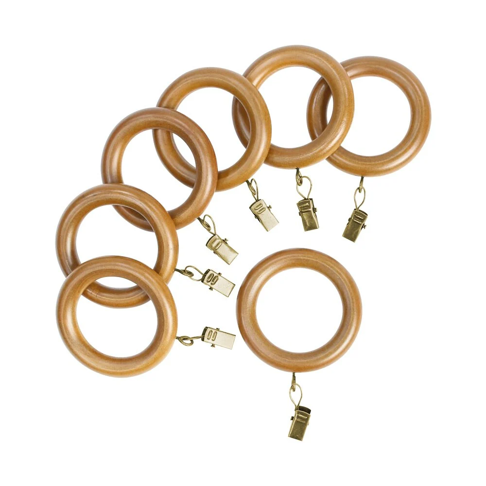 Mix & Match Wood Curtain Rings (7-Pack)
