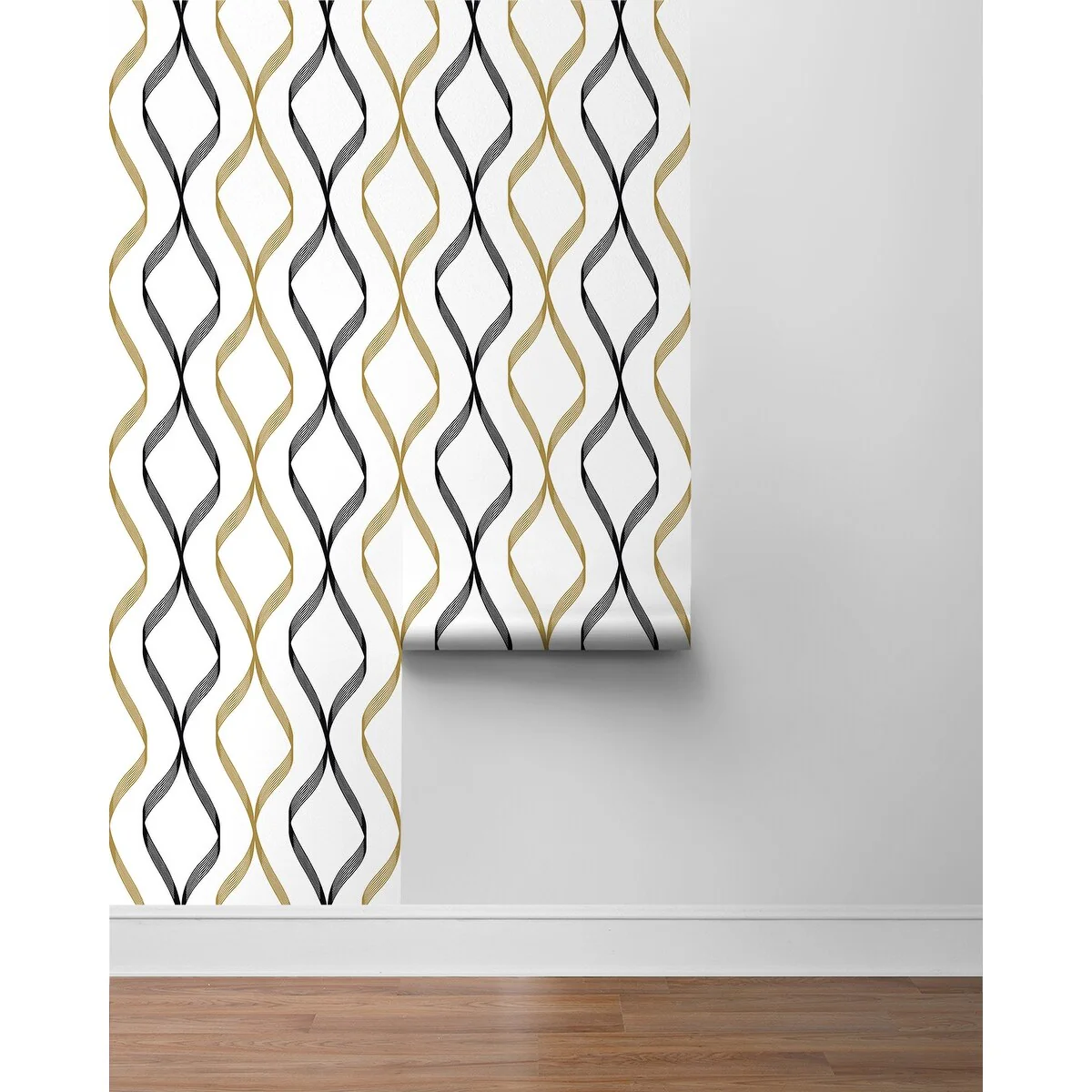 NextWall Ogee Ribbon Peel and Stick Wallpaper
