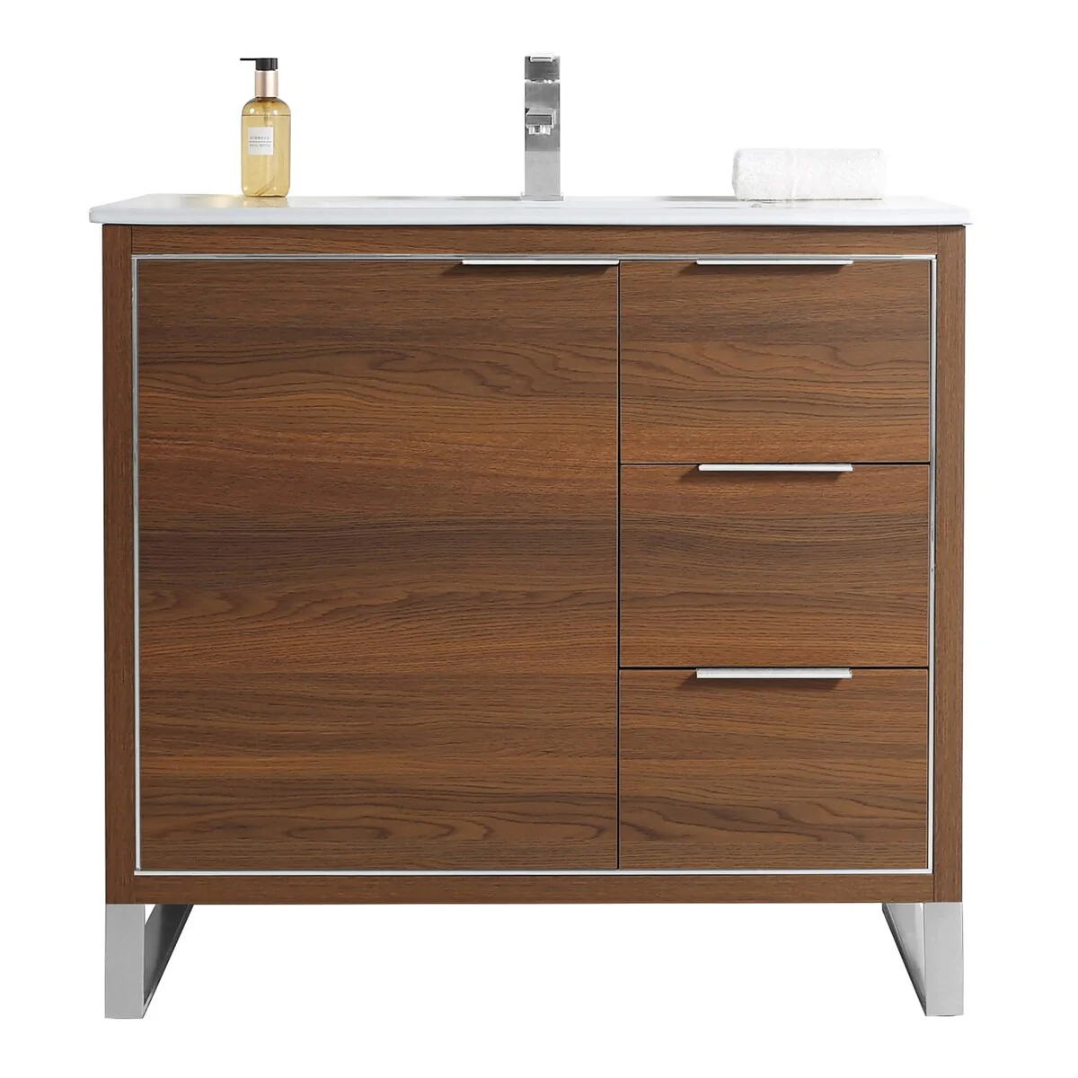 Fine Fixtures Opulence Collection Bathroom Vanity with White Ceramic Sink