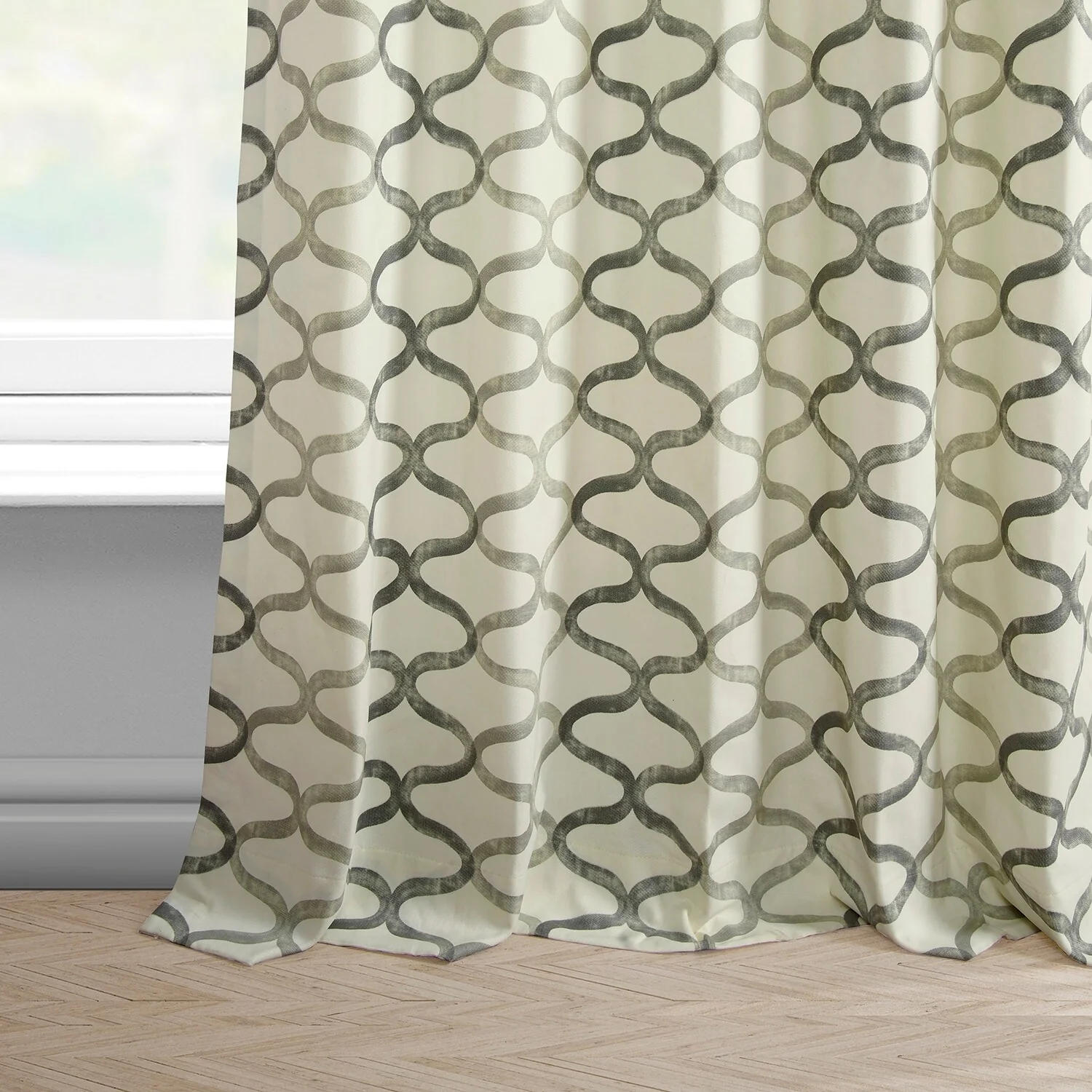 Exclusive Fabrics Illusions Geometric Grace Cotton Room Darkening Curtain (1 Panel)