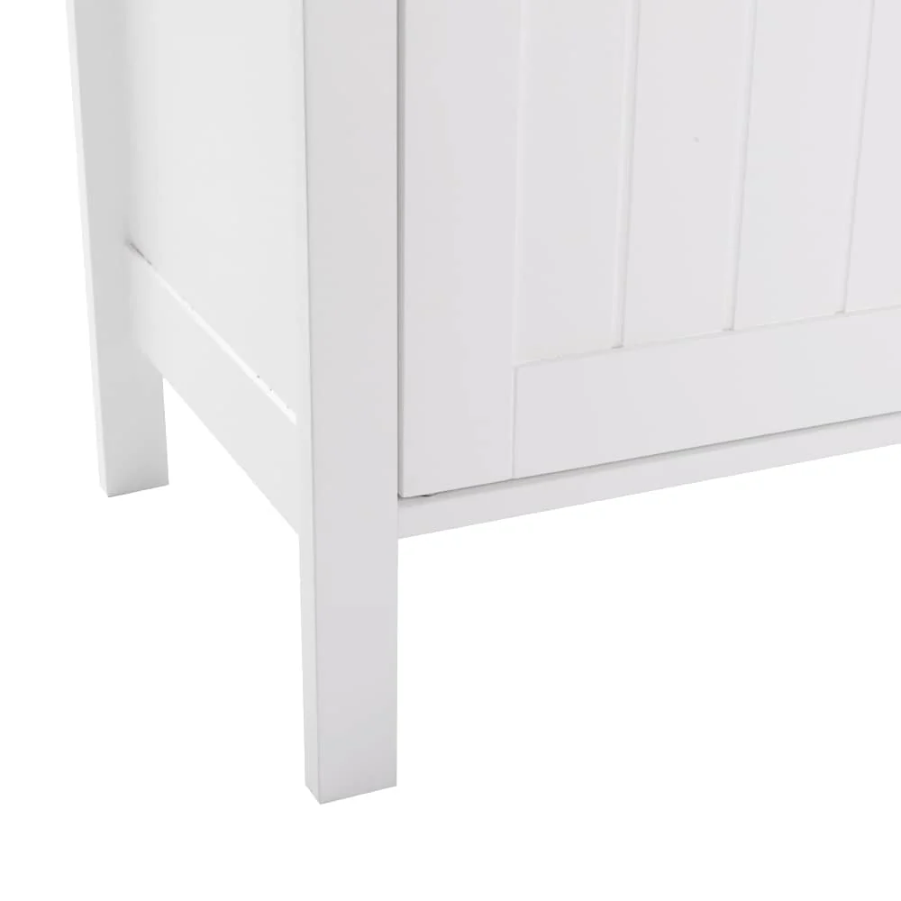 White Double Doors Adjustable Freestanding Bathroom Cabinet - 23.62