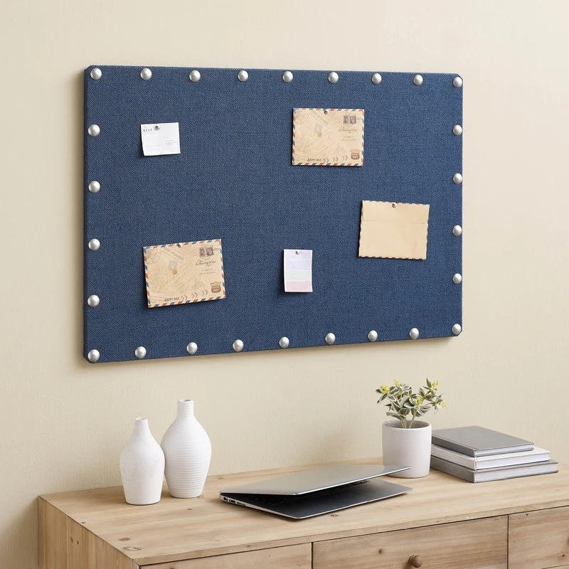 Burlap Corkboard with Nail-head Accents