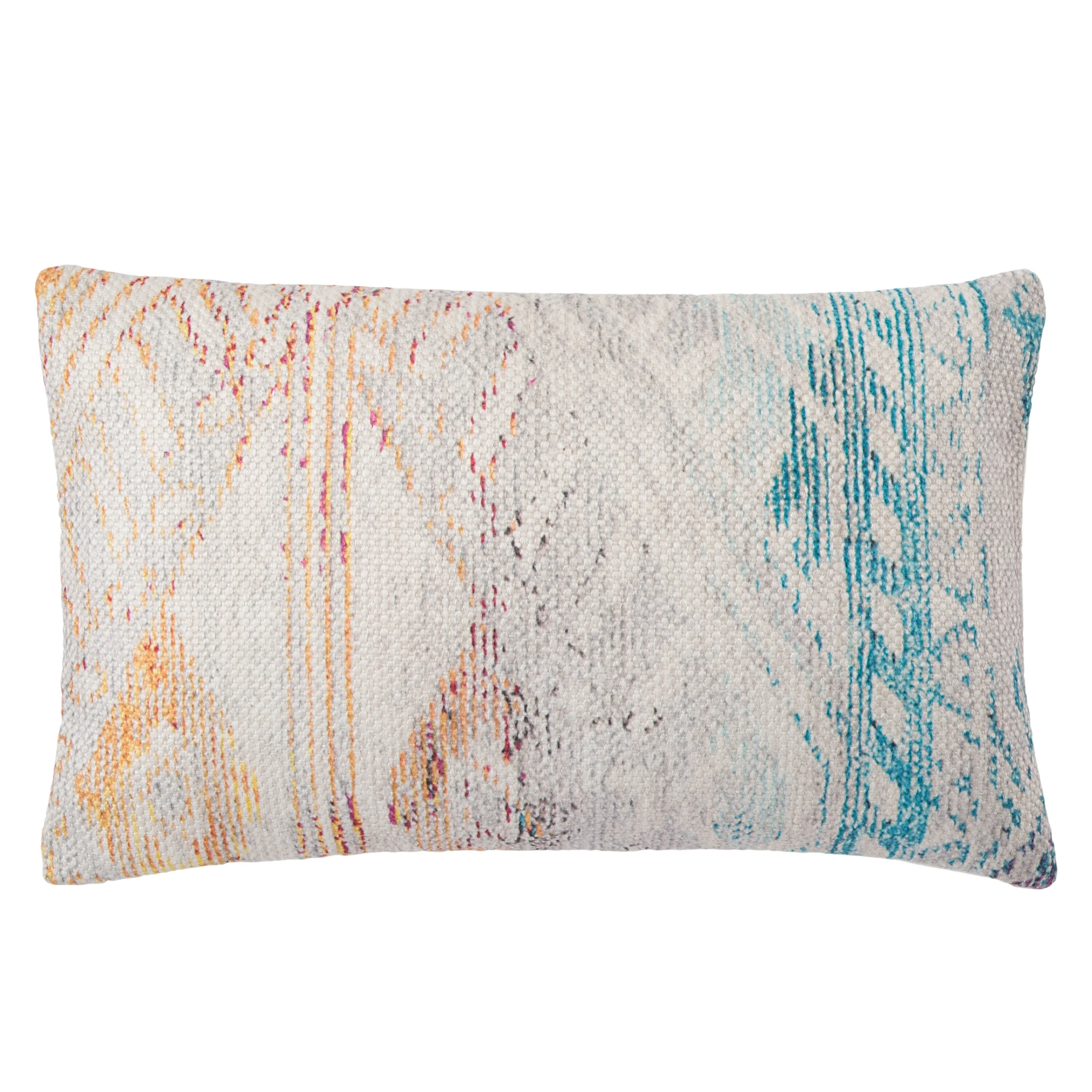 Nikki Chu Tribe Indoor/ Outdoor Tribal Multicolor/ White Lumbar Pillow