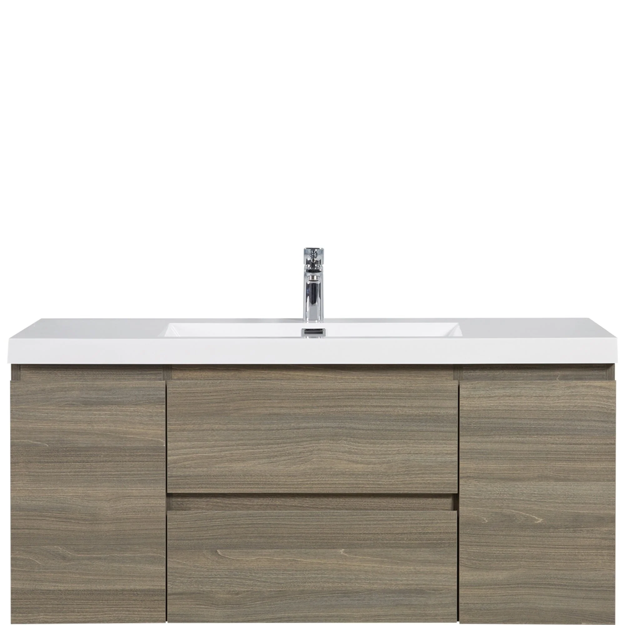 MDF Floating Bathroom Vanity with Integrated Resin Sink