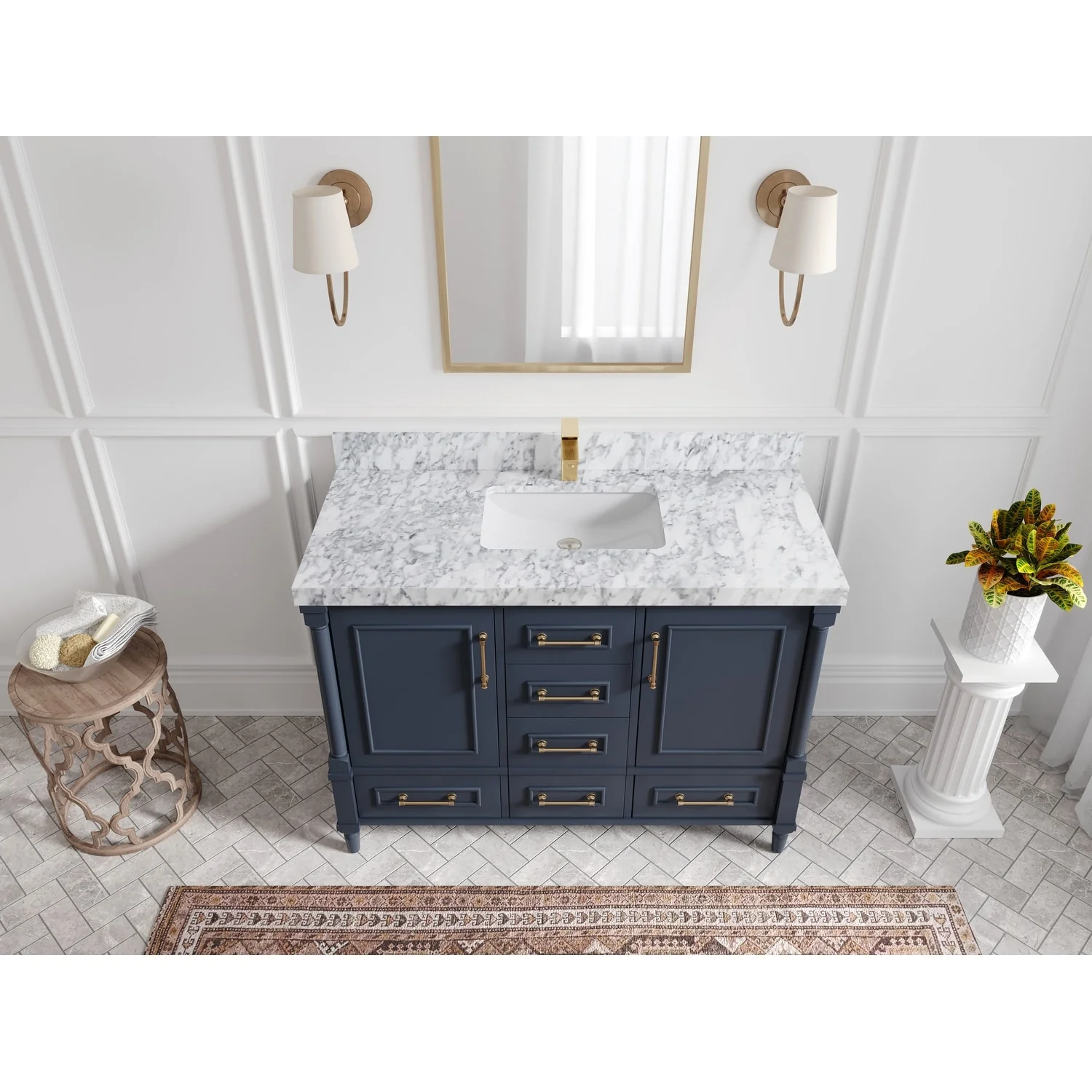 Willow Collections 48 in. W x 22 in. D Aberdeen Single Bowl Sink Bathroom Vanity with Countertop