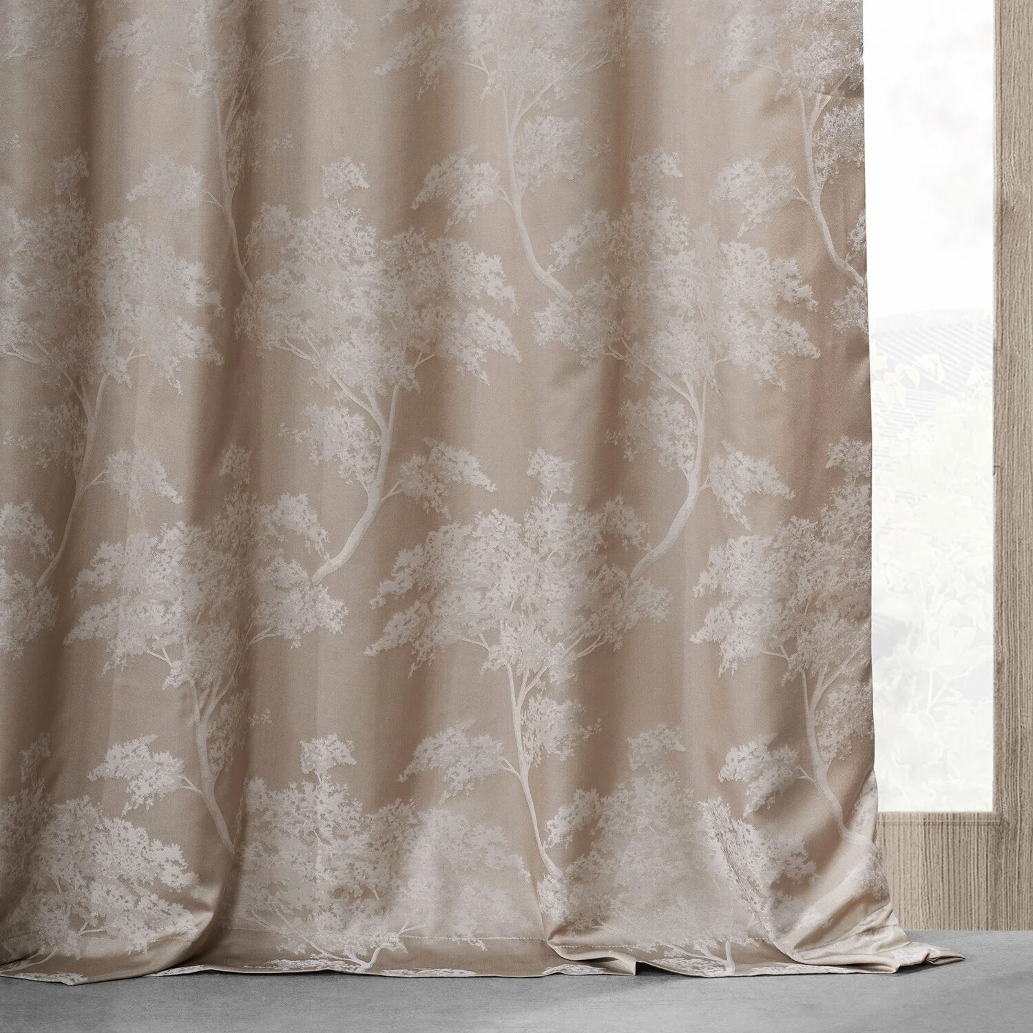 Exclusive Fabrics Sequoia Faux Silk Jacquard Curtain (1 Panel)