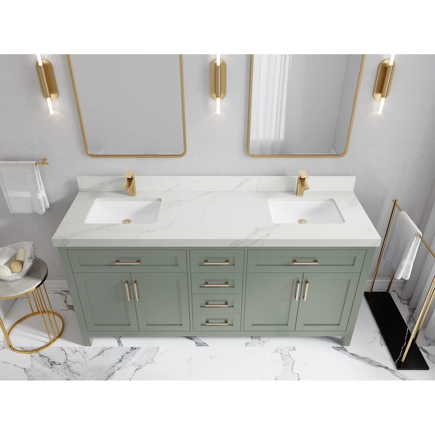 Willow Collections 72 in. W x 22 in. D Cambridge Double Sink Bathroom Vanity with Countertop