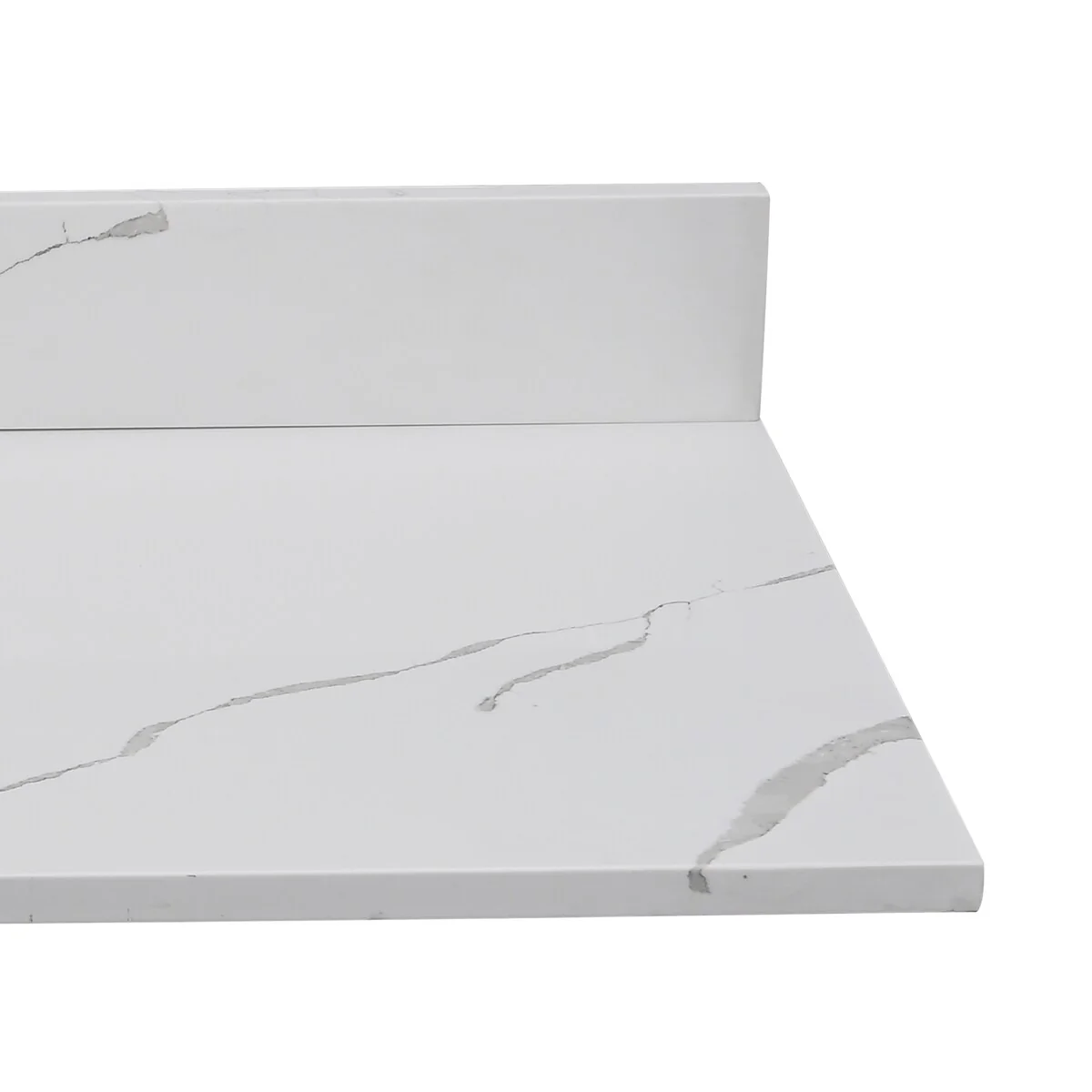 Bathlet Calacatta Quartz 48-in Single Sink Bathroom Vanity Top with Side Splash