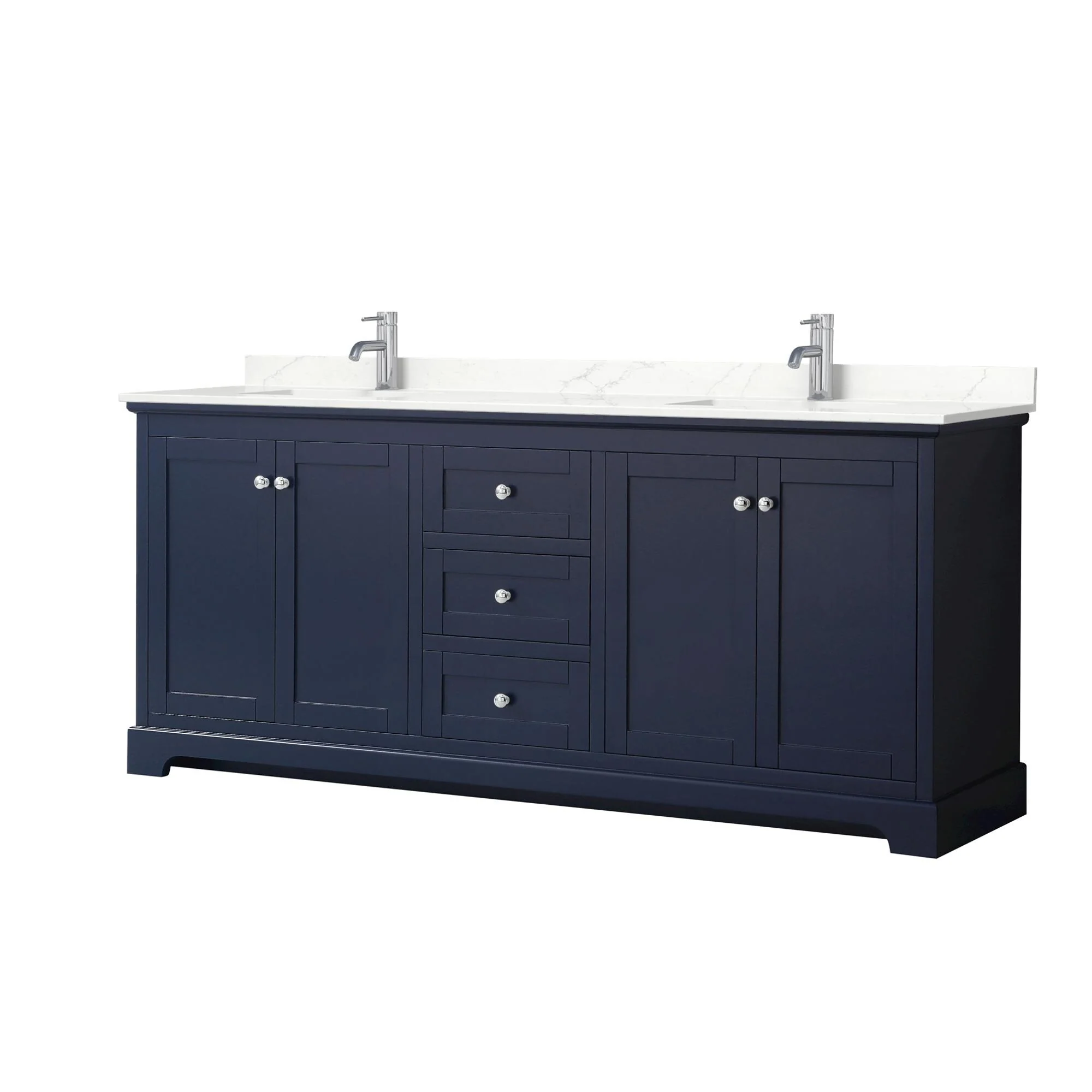 Avery 80-inch Double Vanity, Quartz Top