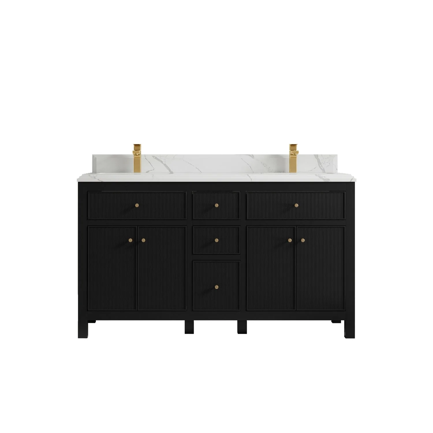 Willow Collections 60 in. W x 22 in D. Sonoma Free Standing Reeded Double Sink Bathroom Vanity with Countertop