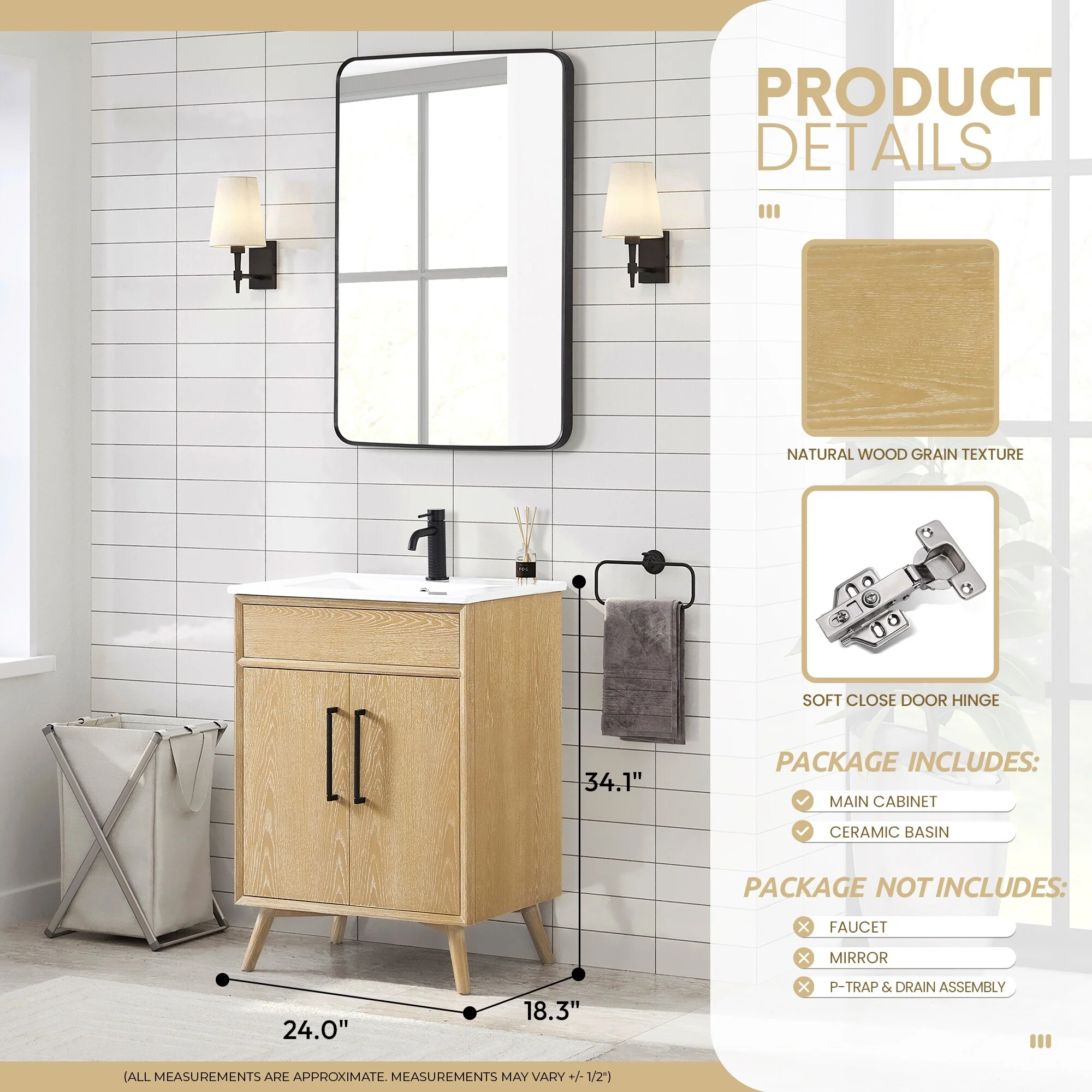 Delhi Bath Vanity with White Ceramic Basin Top without Mirror