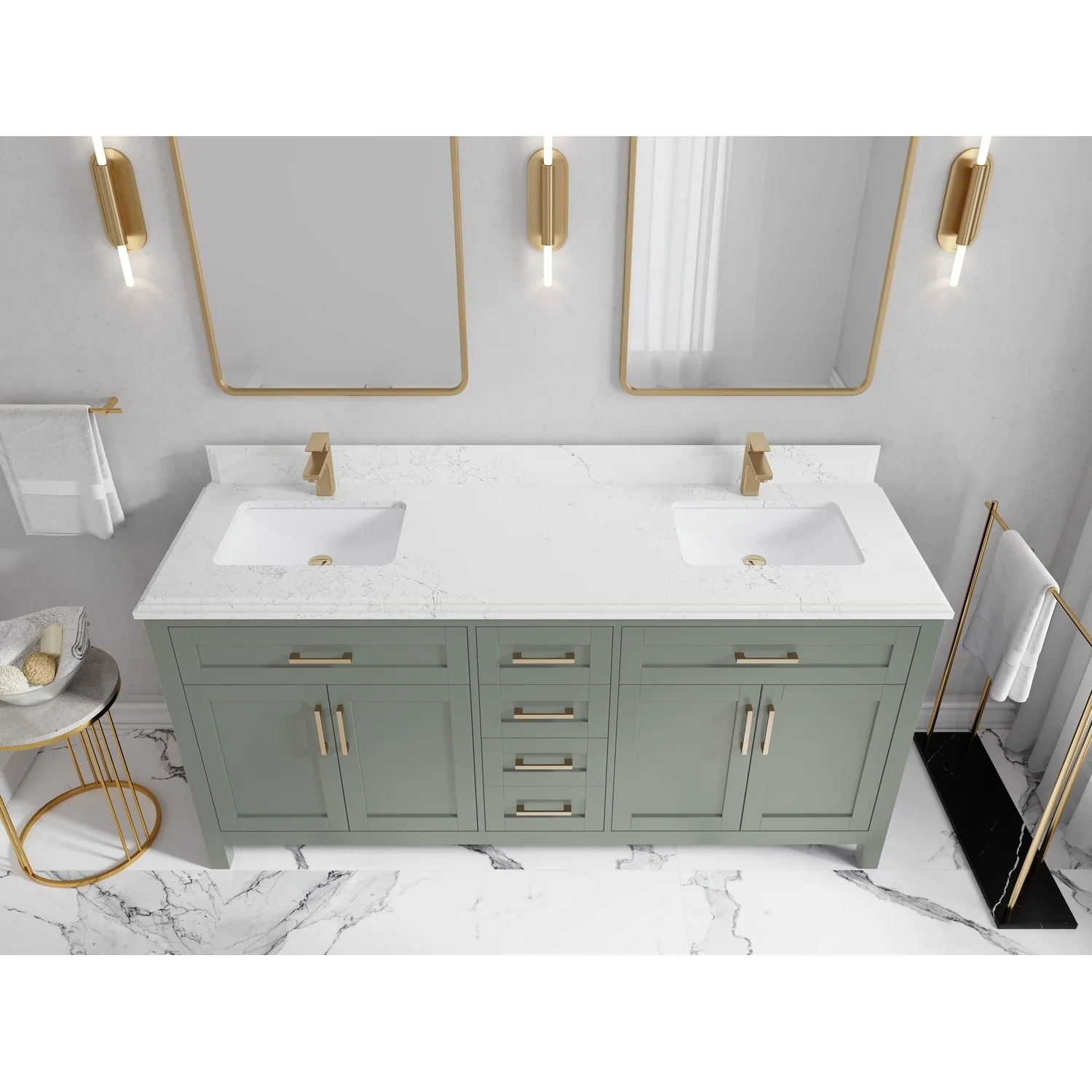 Willow Collections 72 in. W x 22 in. D Cambridge Double Sink Bathroom Vanity with Countertop