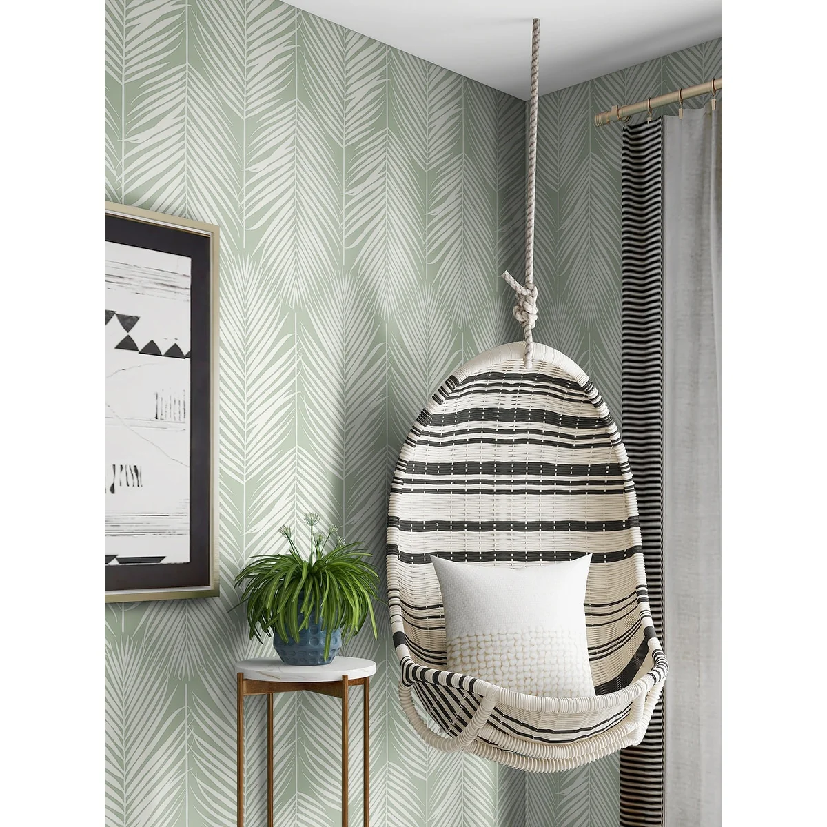 NextWall Palm Silhouette Peel and Stick Wallpaper
