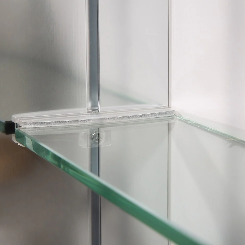 Aluminum Bathroom Mirror Wall Medicine Cabinet with Adjustable Shelves