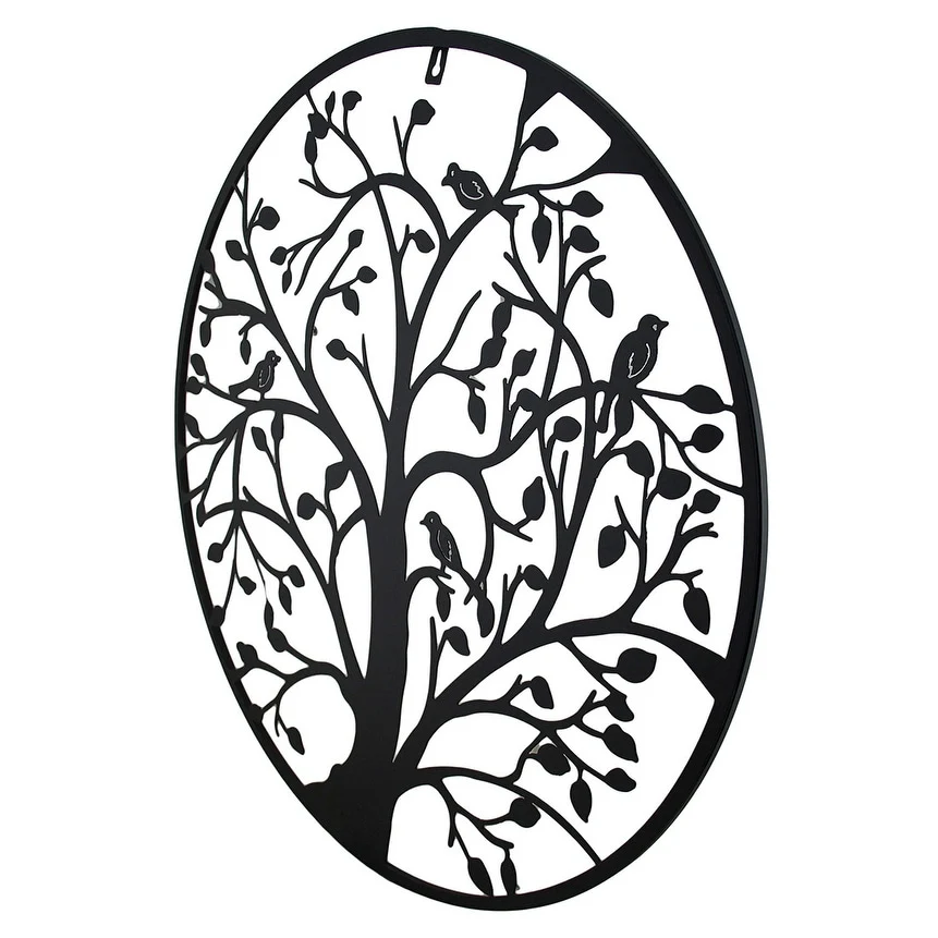Birds In A Tree Decorative Metal Wall Hanging 24 In.