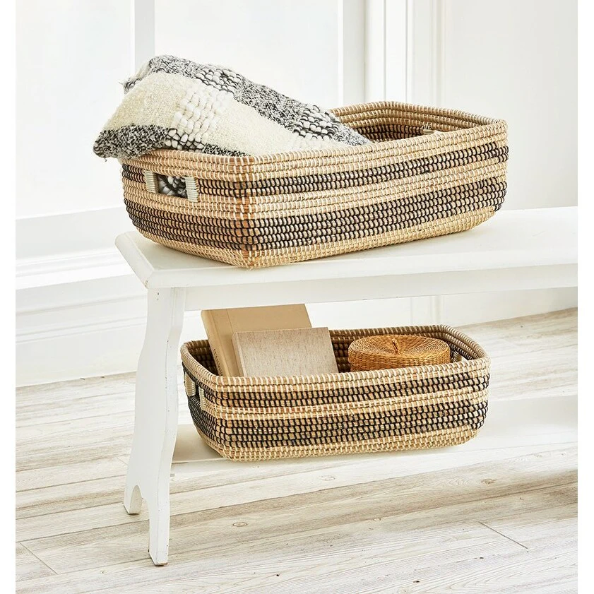 Seagrass Stripe Basket Set of 2