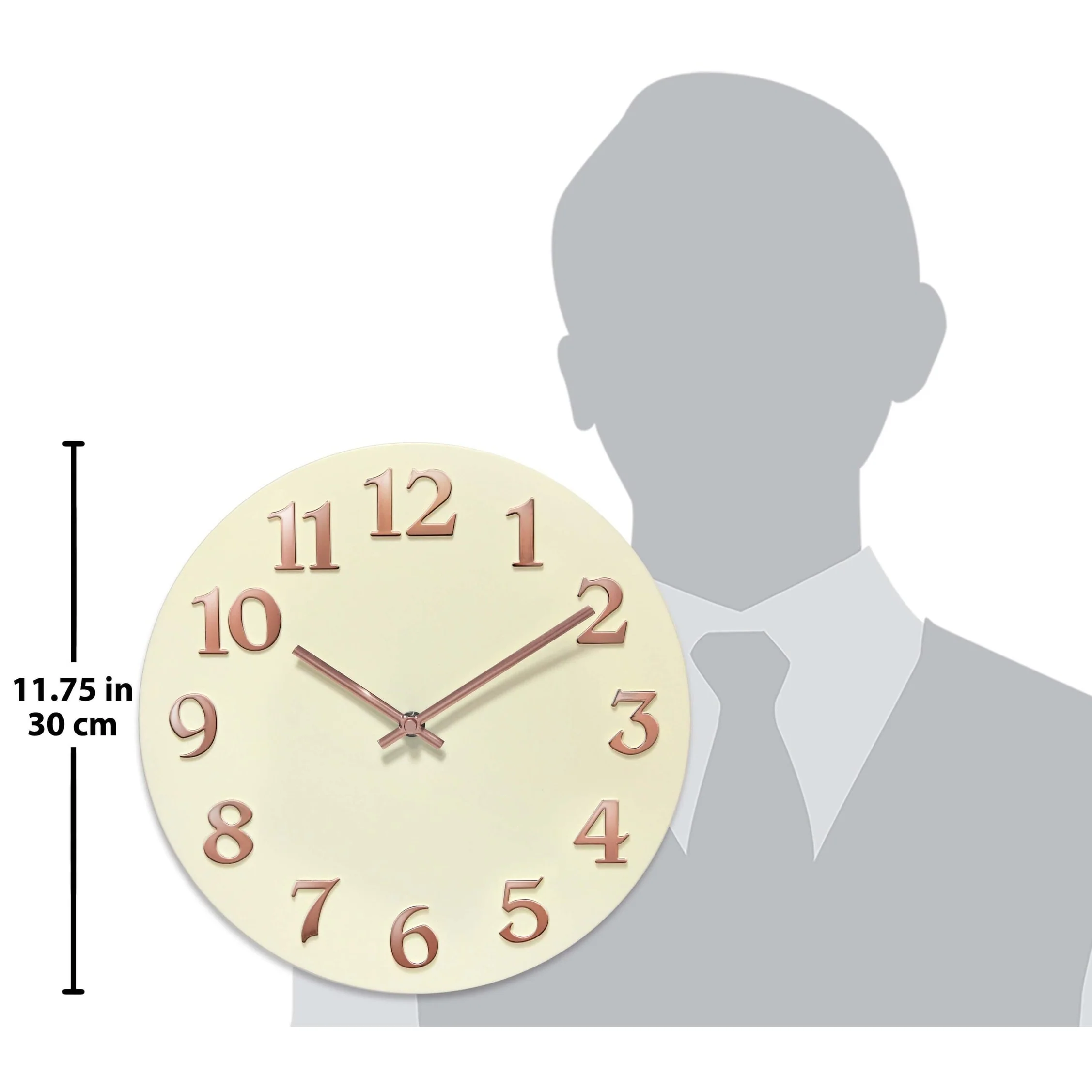 Infinity Instruments Vogue 12-inch Round Wall Clock - 12 x 1.25 x 12