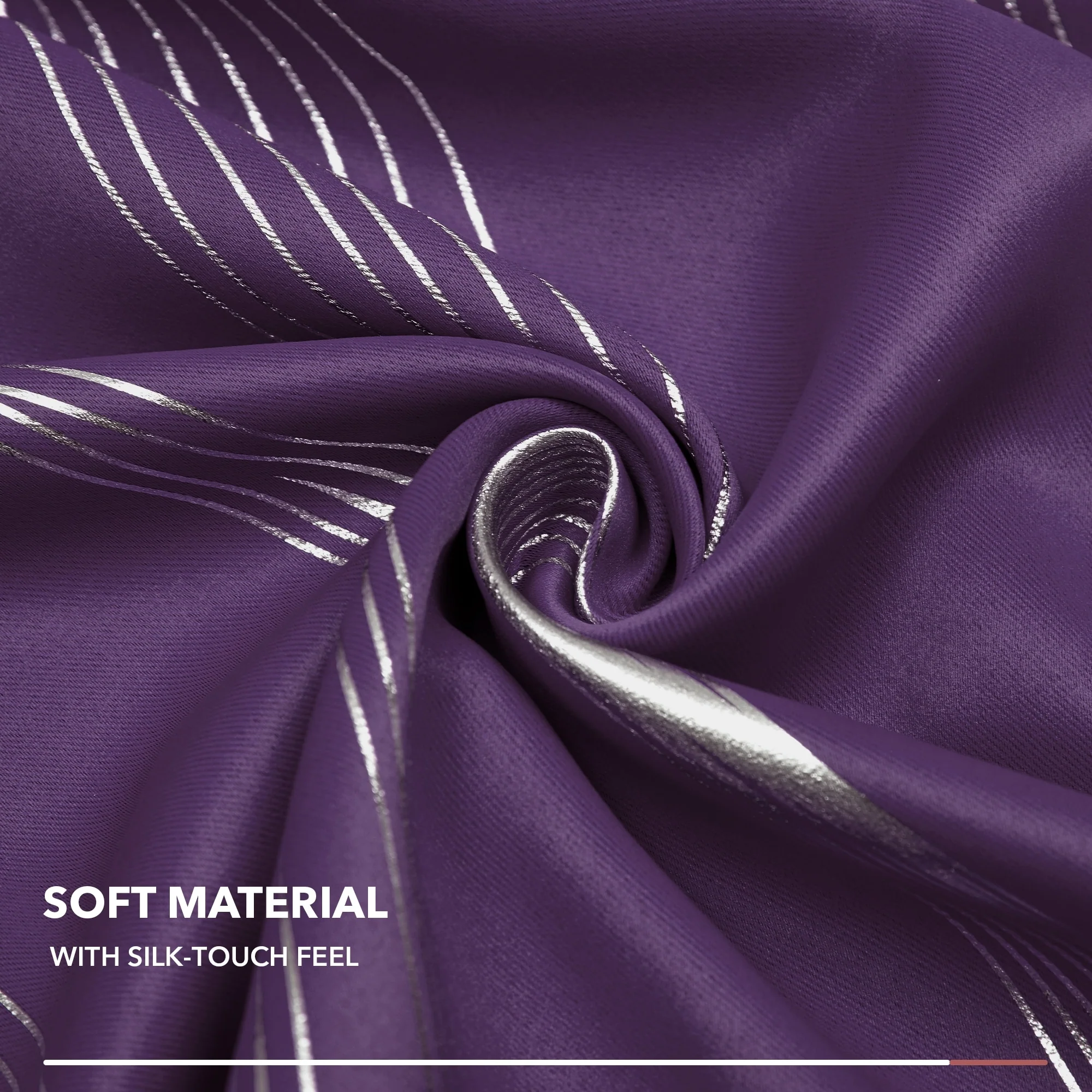 Deconovo Silver Wave 52 Width Curtain Panel Pair (2 Panel)