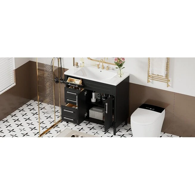 36'' Bathroom Vanity with Top Resin Sink