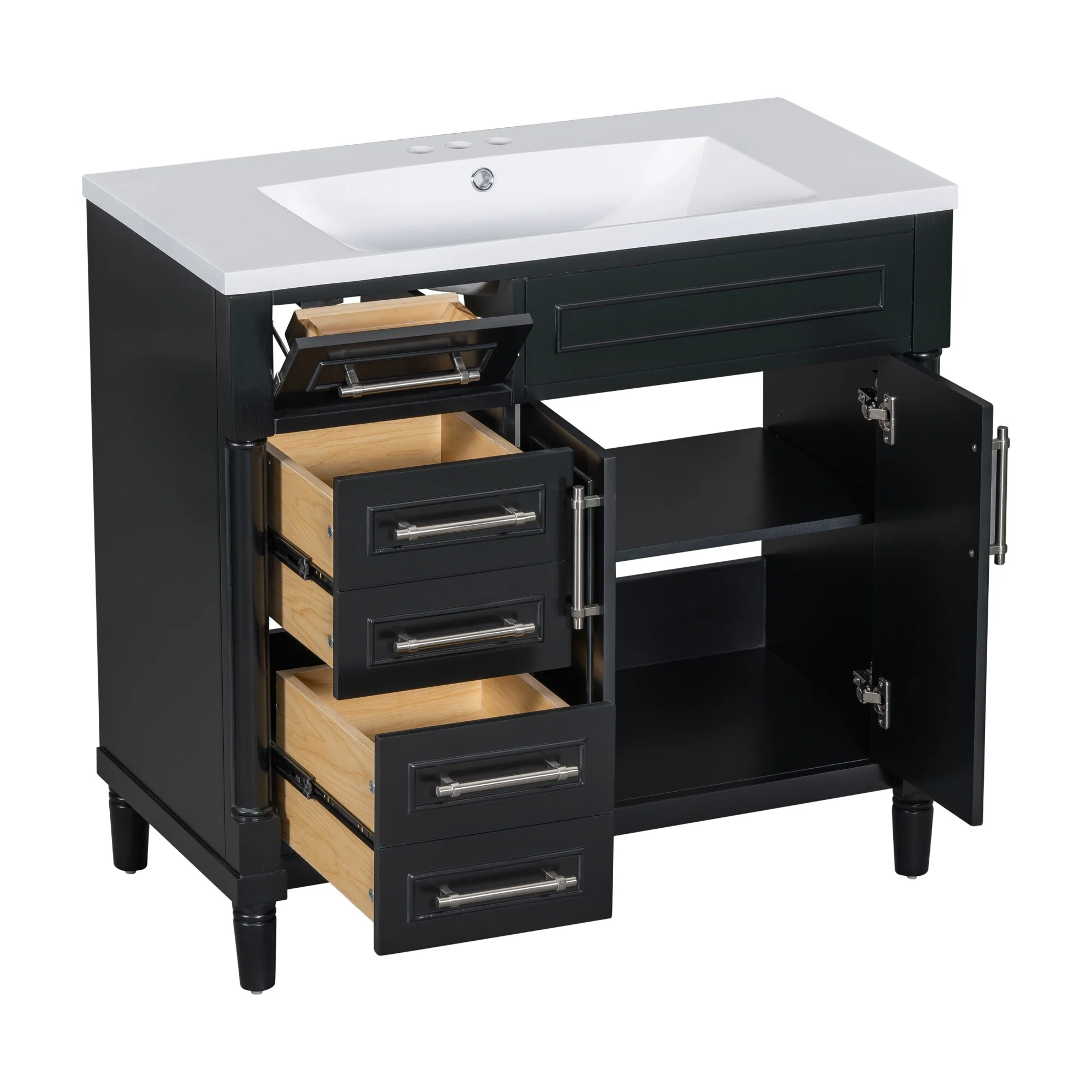 36'' Bathroom Vanity with Top Resin Sink