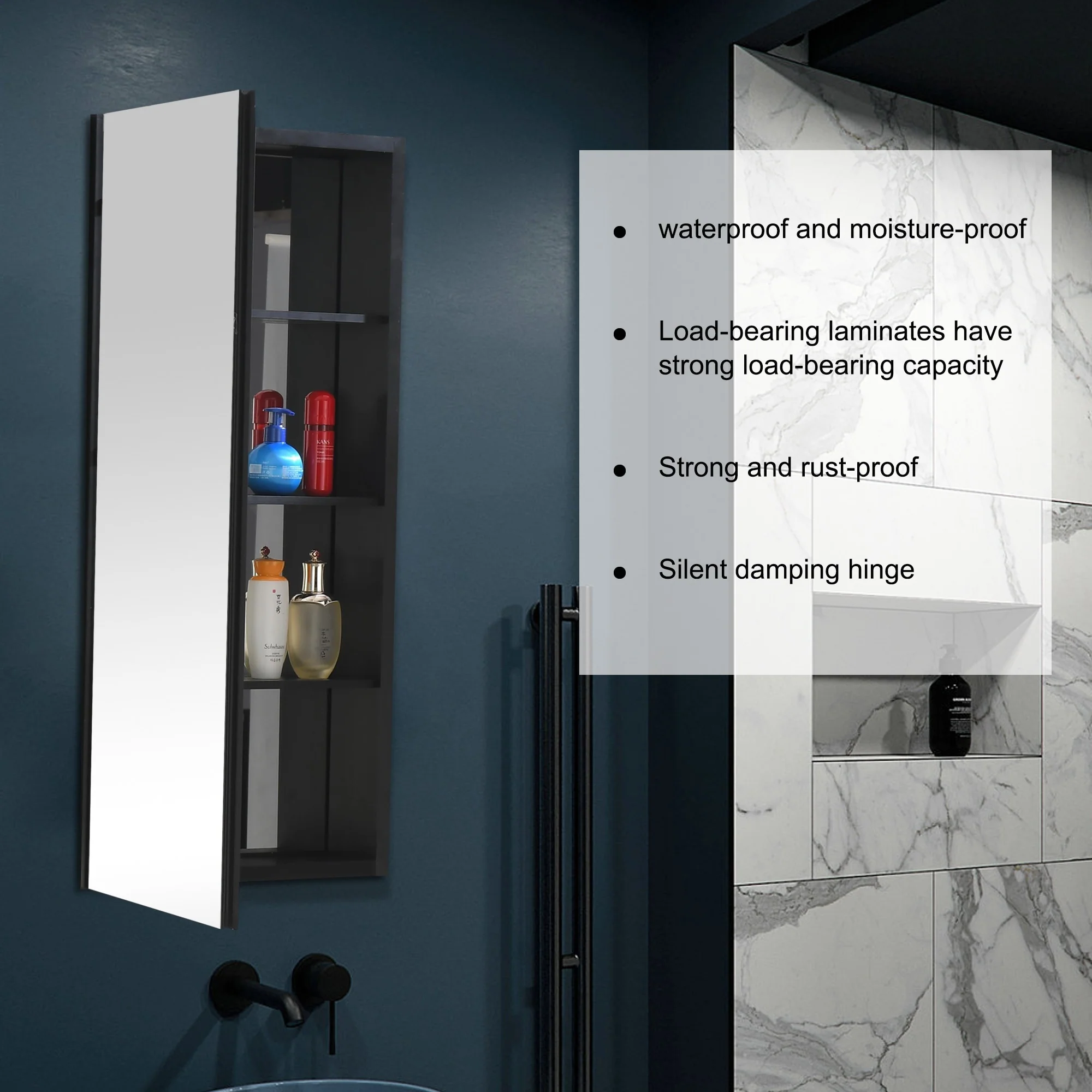 Single Door Recessed or Surface Mount Medicine Cabinet