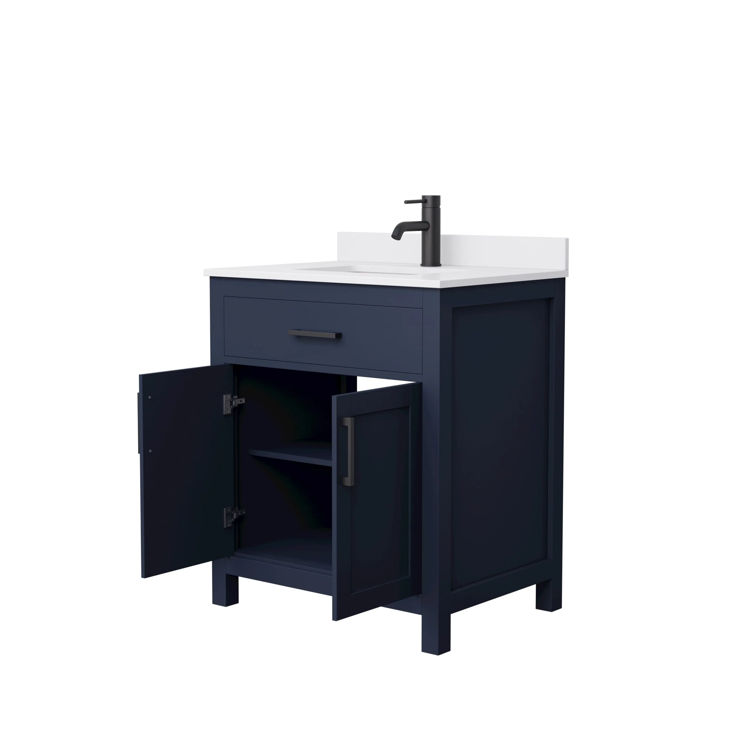 Beckett 30 Inch Single Vanity, Cultured Marble Top