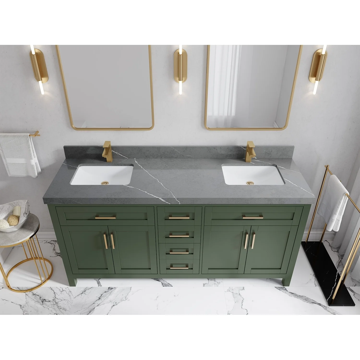 Willow Collections 72 in. W x 22 in. D Cambridge Double Sink Bathroom Vanity with Countertop