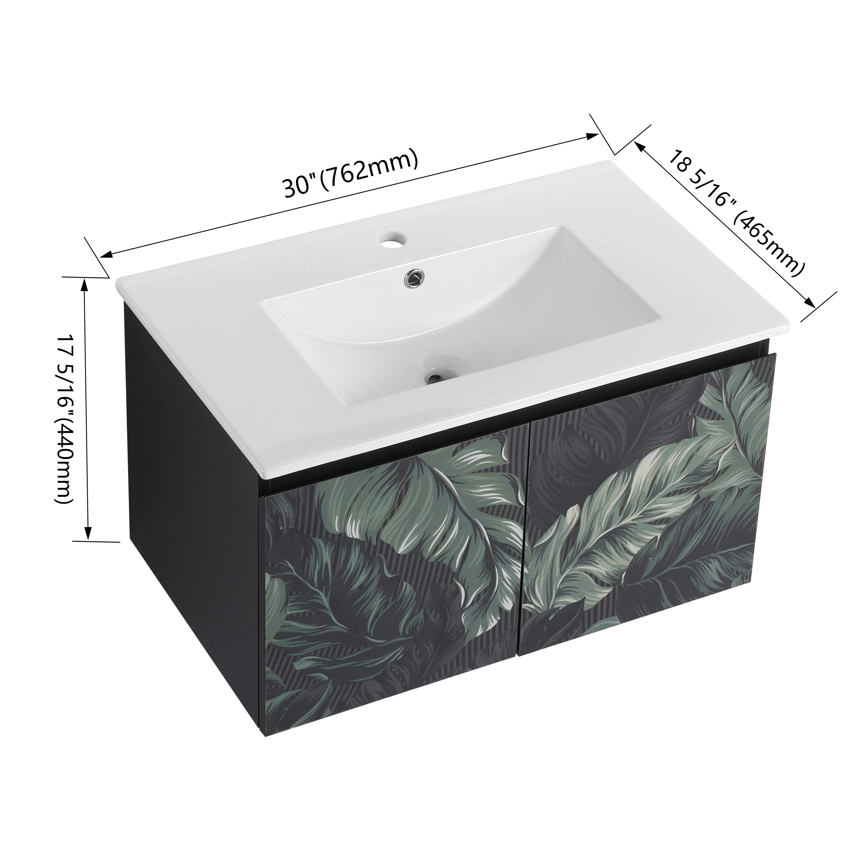 BNK 24/30/48 Inch Double Sink Bathroom Vanity with Soft Close Door