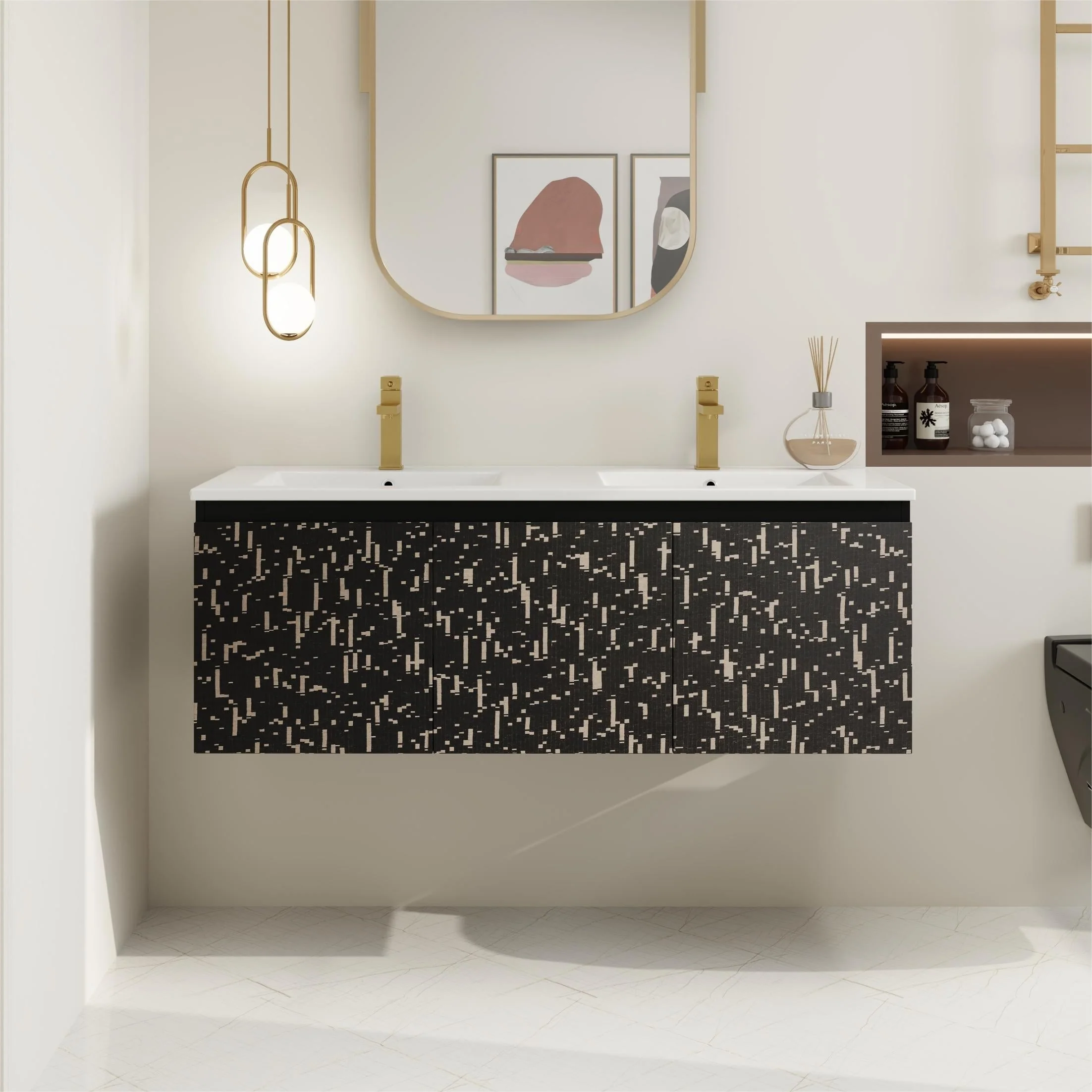 BNK 24/30/48 Inch Double Sink Bathroom Vanity with Soft Close Door