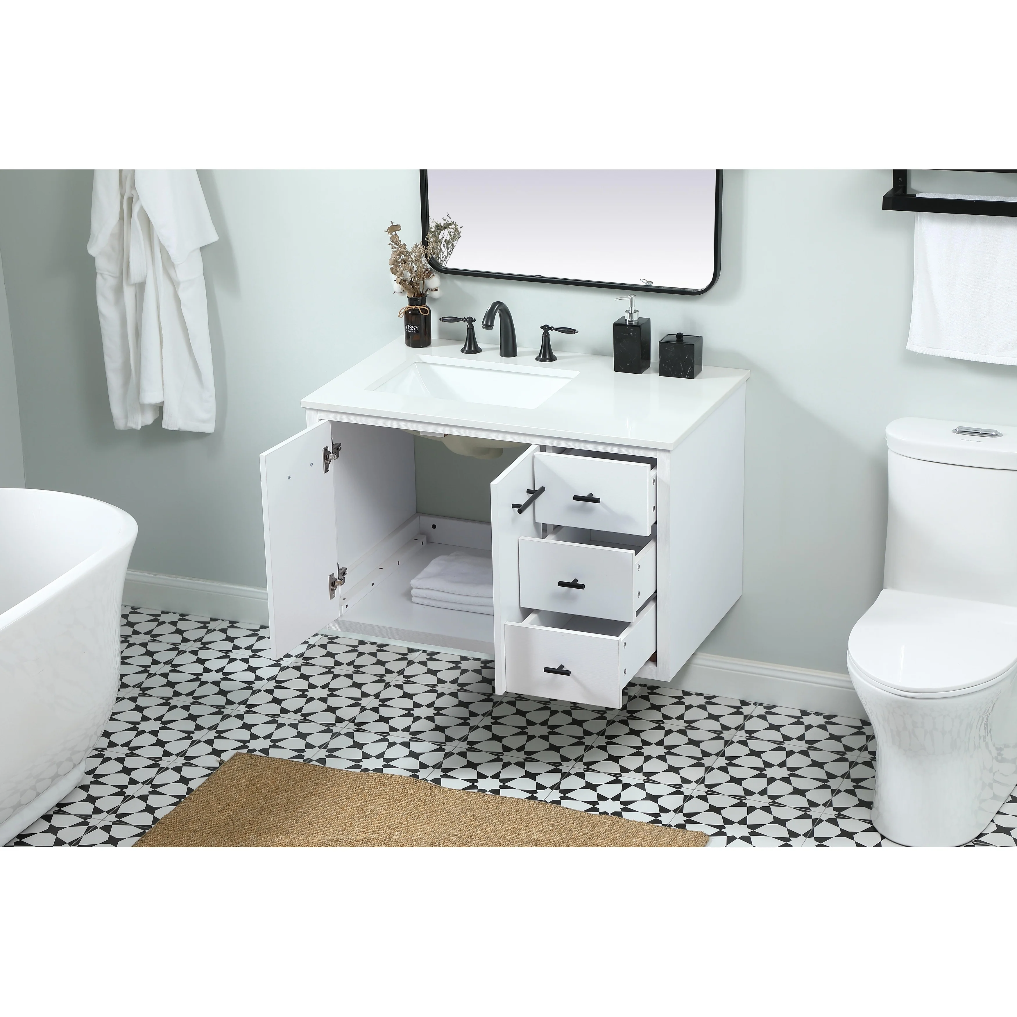 Fern 36 - 48 Inch Single Bathroom Vanity