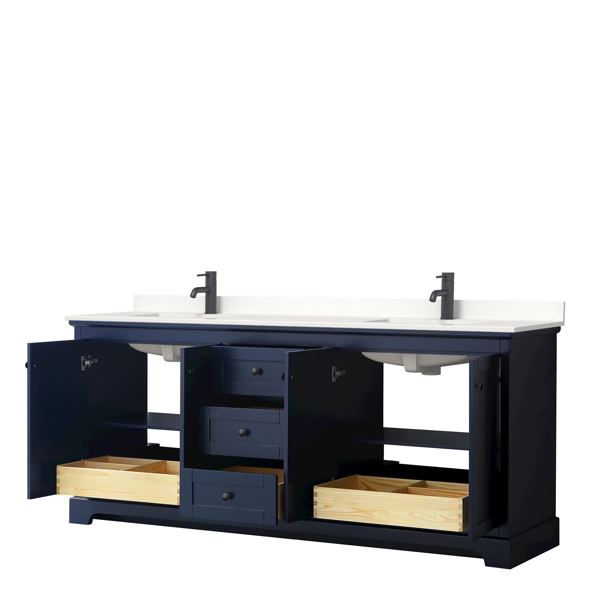 Avery 80-inch Double Vanity, Quartz Top