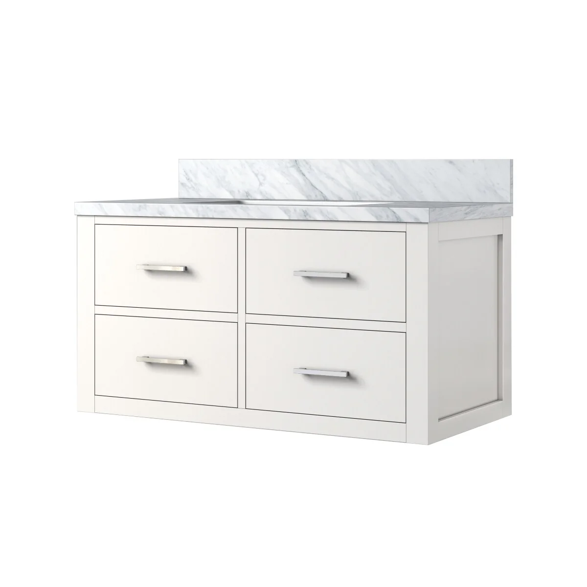 Castor Bath Vanity with Carrara Marble Top and Sink