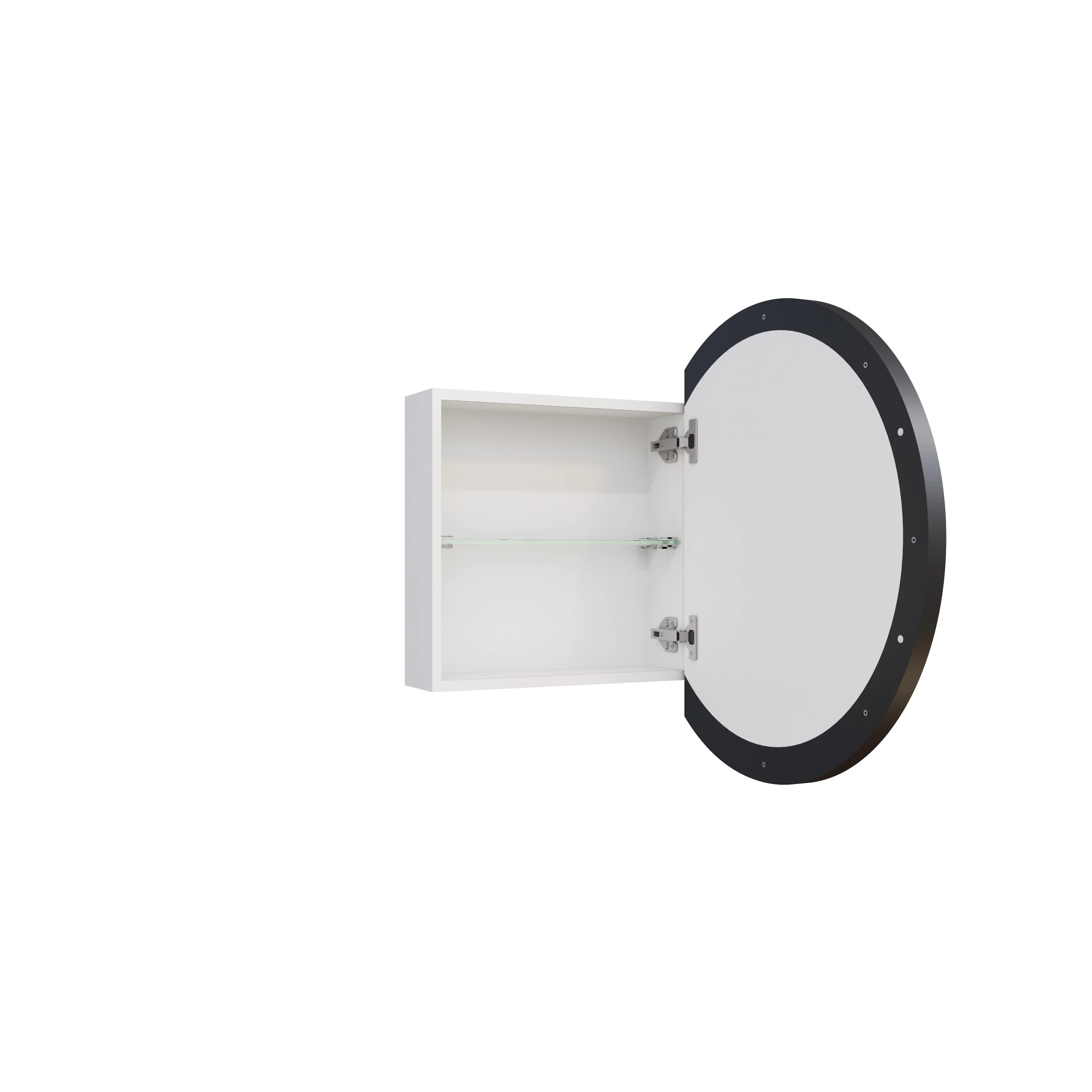 One Door Steel Frame Round Shape Medicine Cabinet
