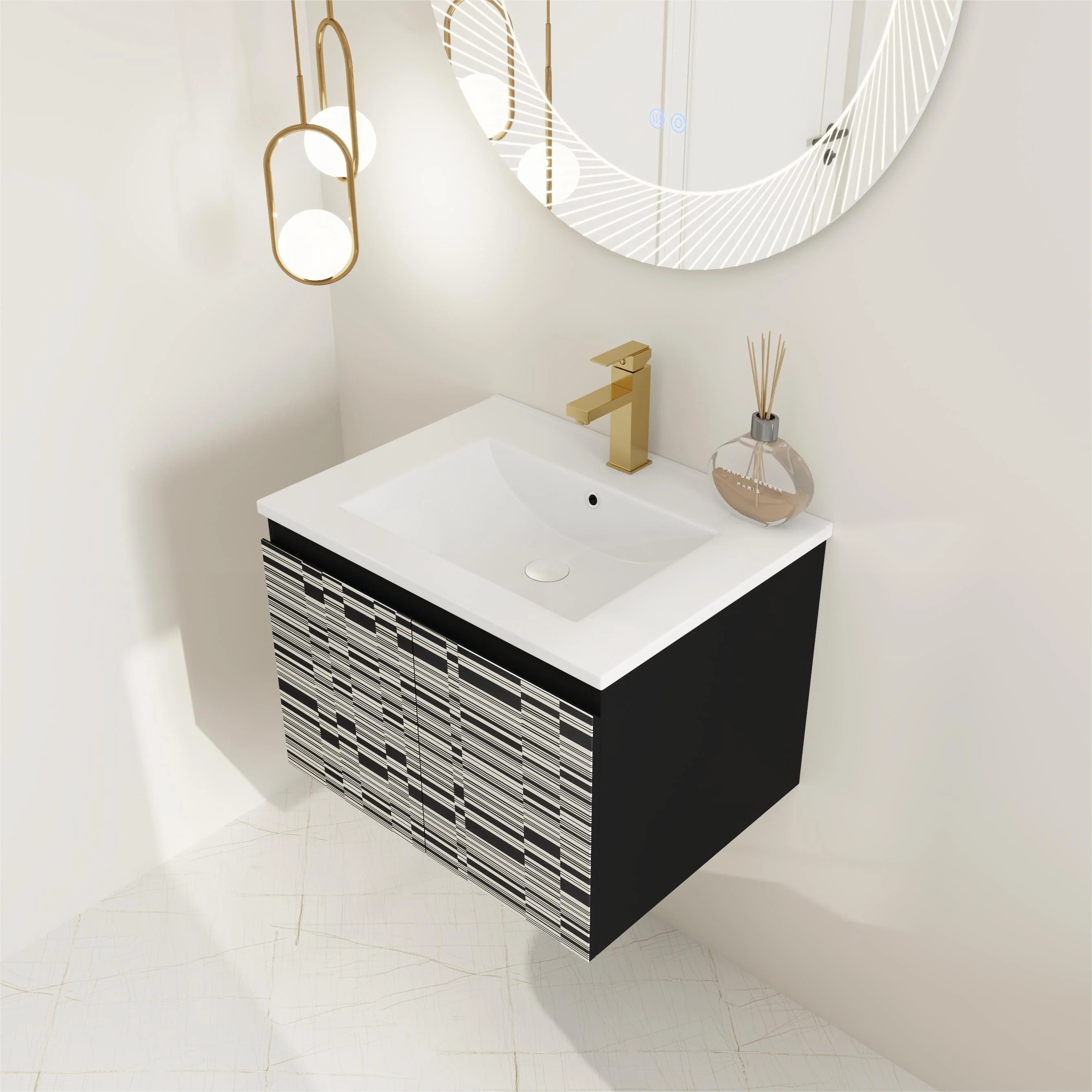 BNK 24/30/48 Inch Double Sink Bathroom Vanity with Soft Close Door