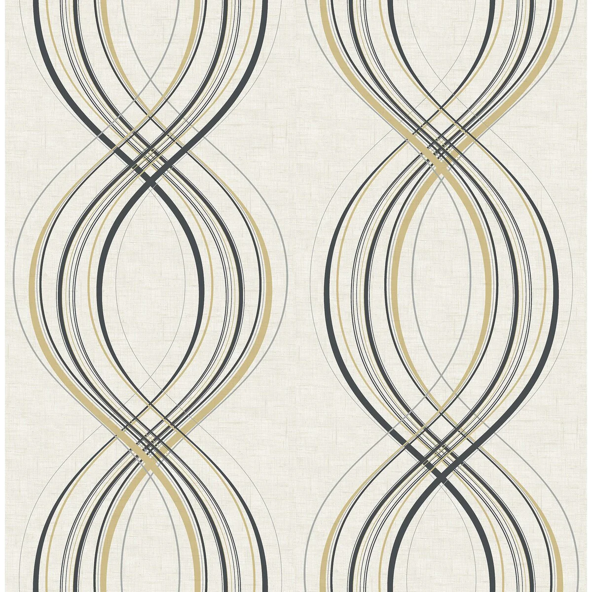 Seabrook Designs Linnaea Wave Ogee Unpasted Wallpaper